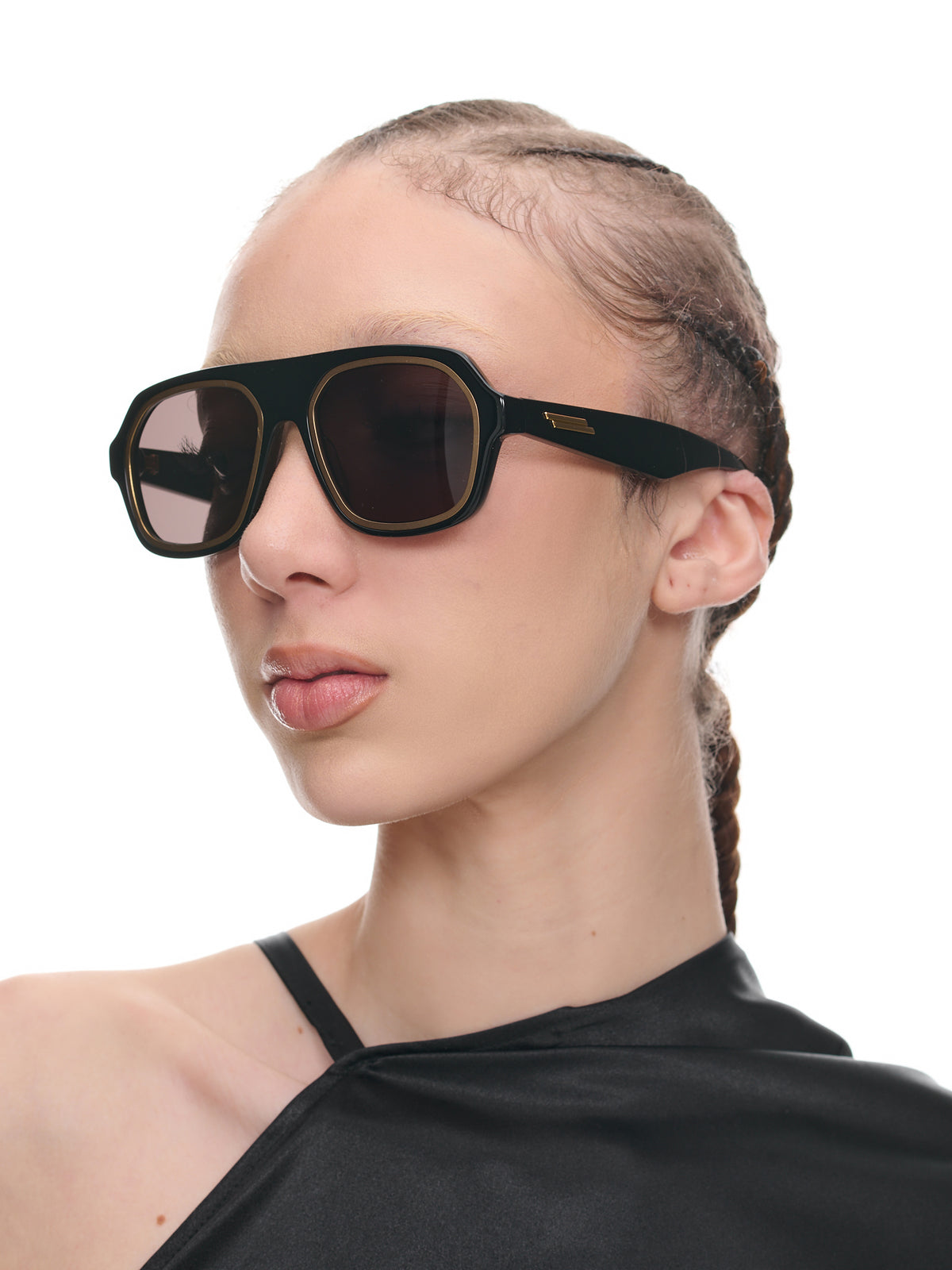 Rim Aviator Sunglasses (734169V2Q30-1049-BLACK)