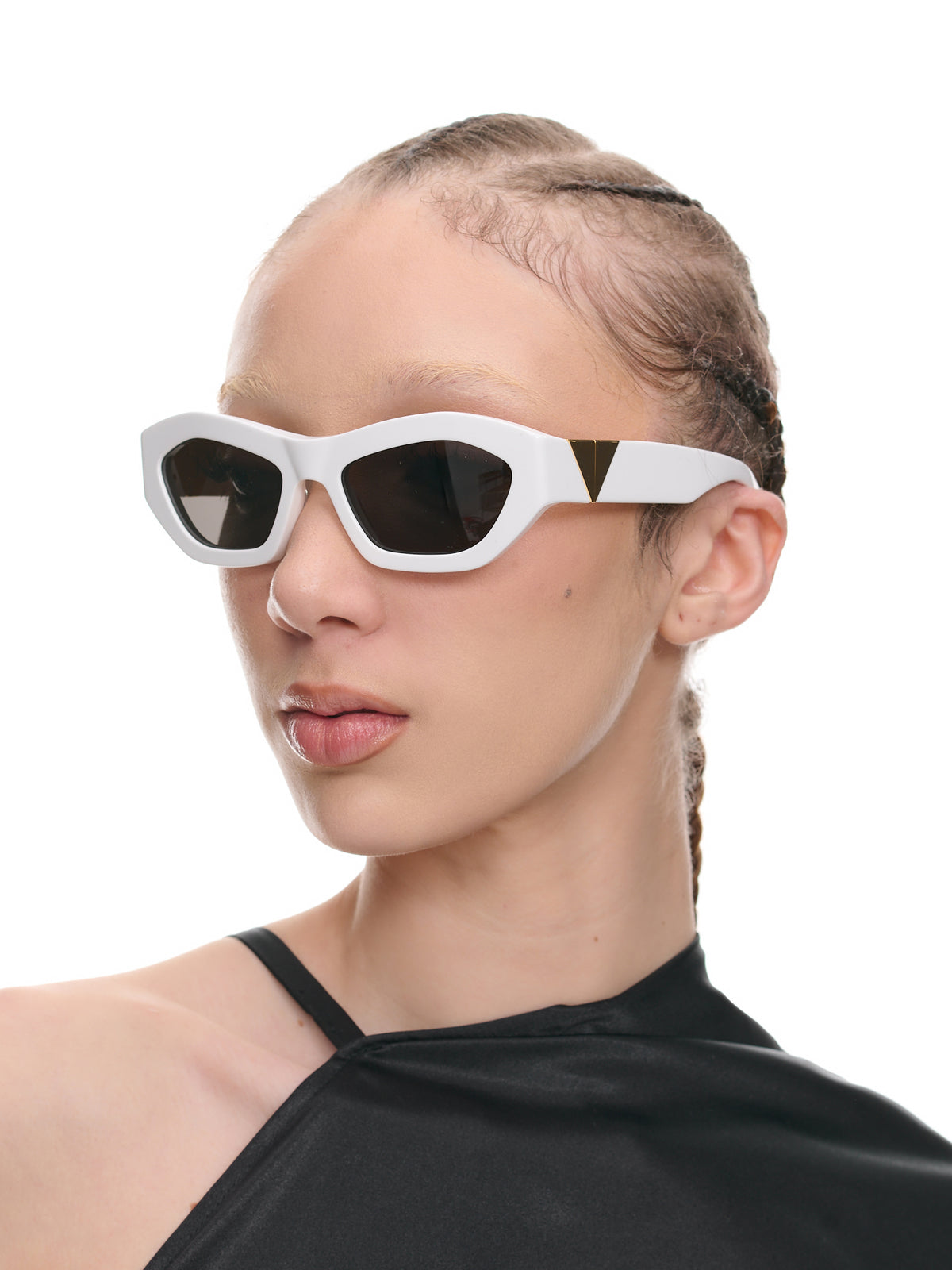 Angle Hexagonal Sunglasses (734117V2Q30-1472-WHITE-WHITE-G)