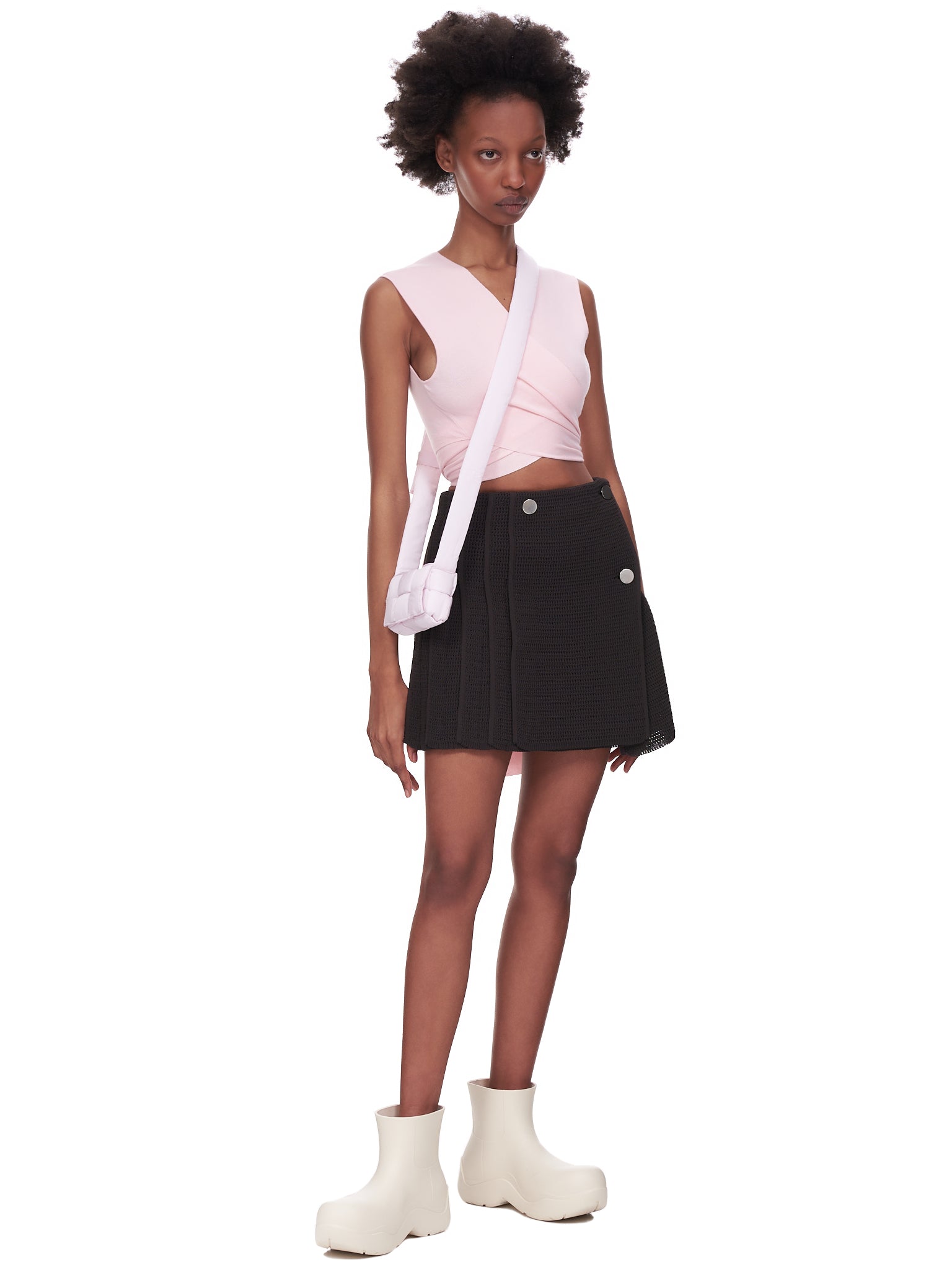 Bottega Veneta Pleated Mesh Skirt | H. Lorenzo - styled 