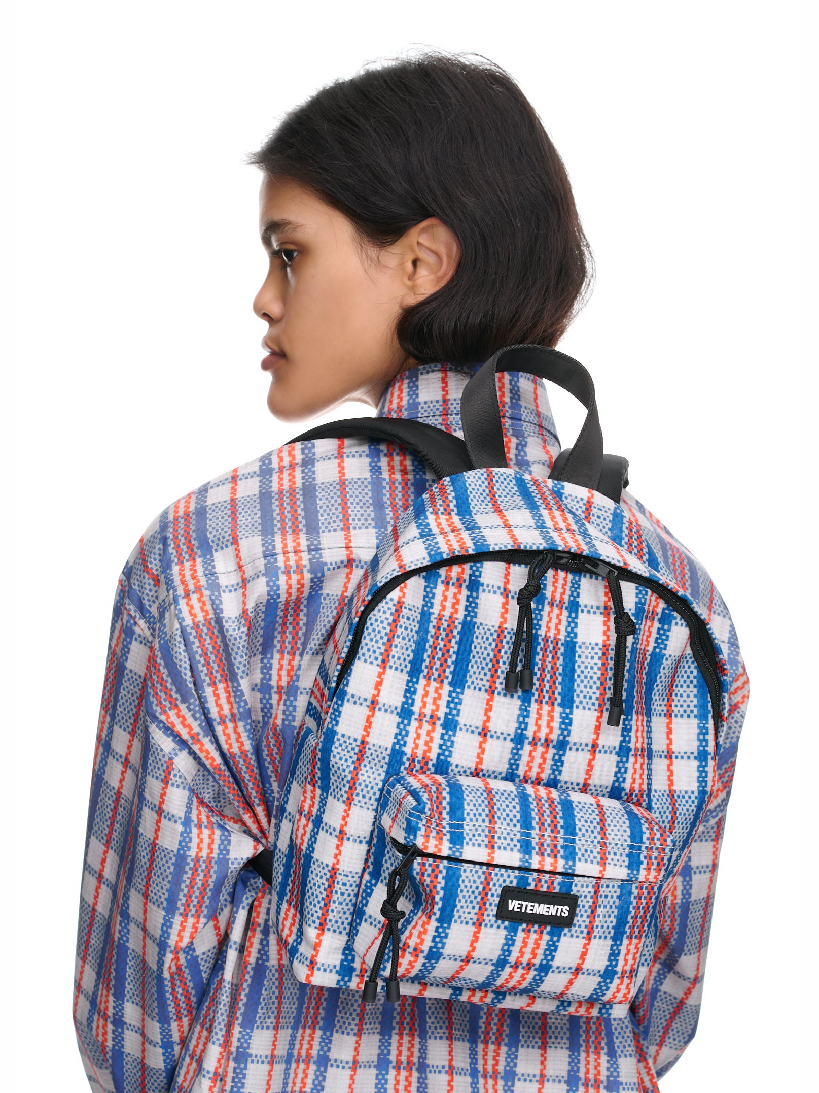 checker mini backpack Vetements Men's Backpack With Logo - Blue
