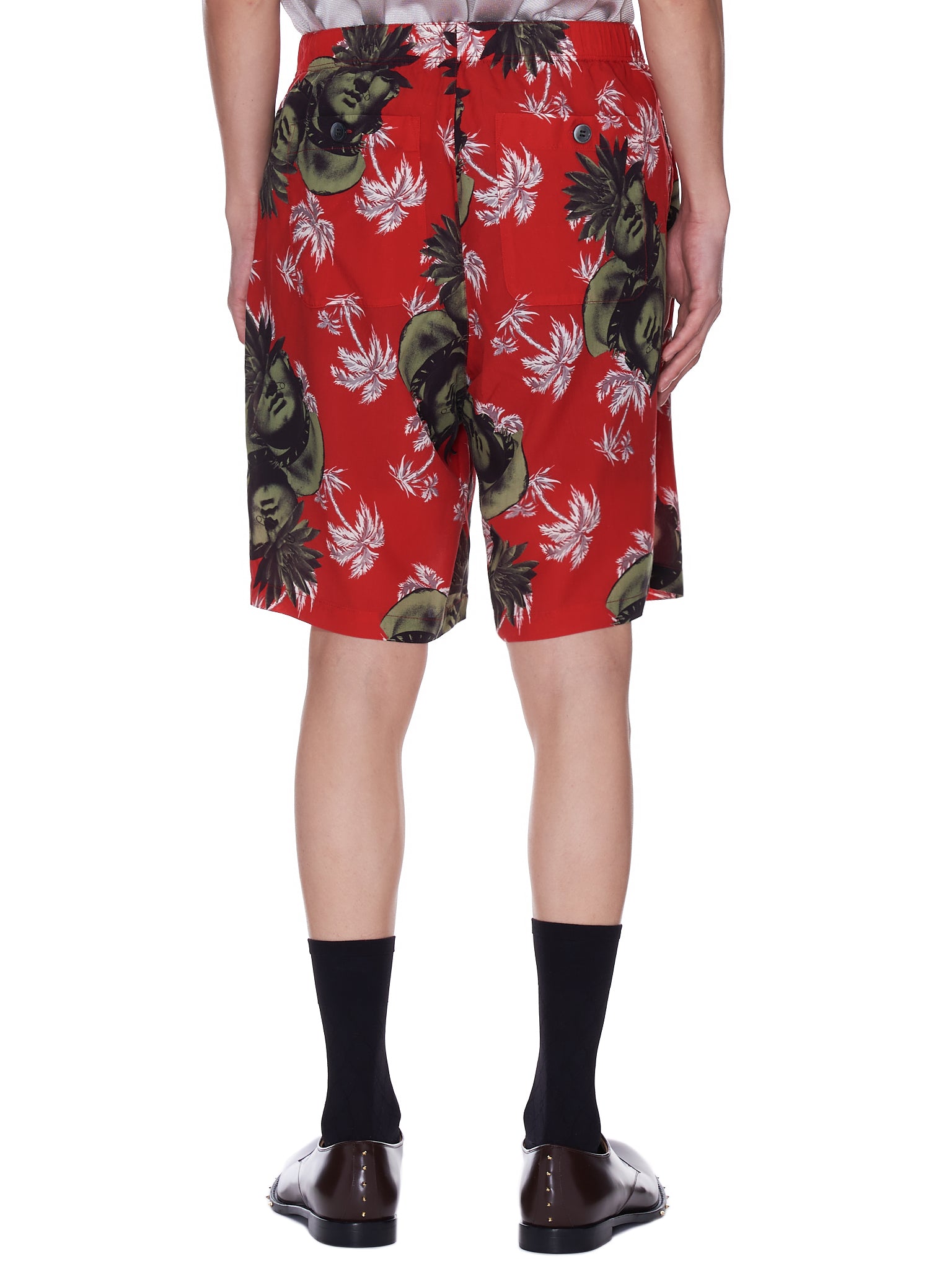 Graphic Print Lounge Shorts (UC1A4508-1-RED-BASE)