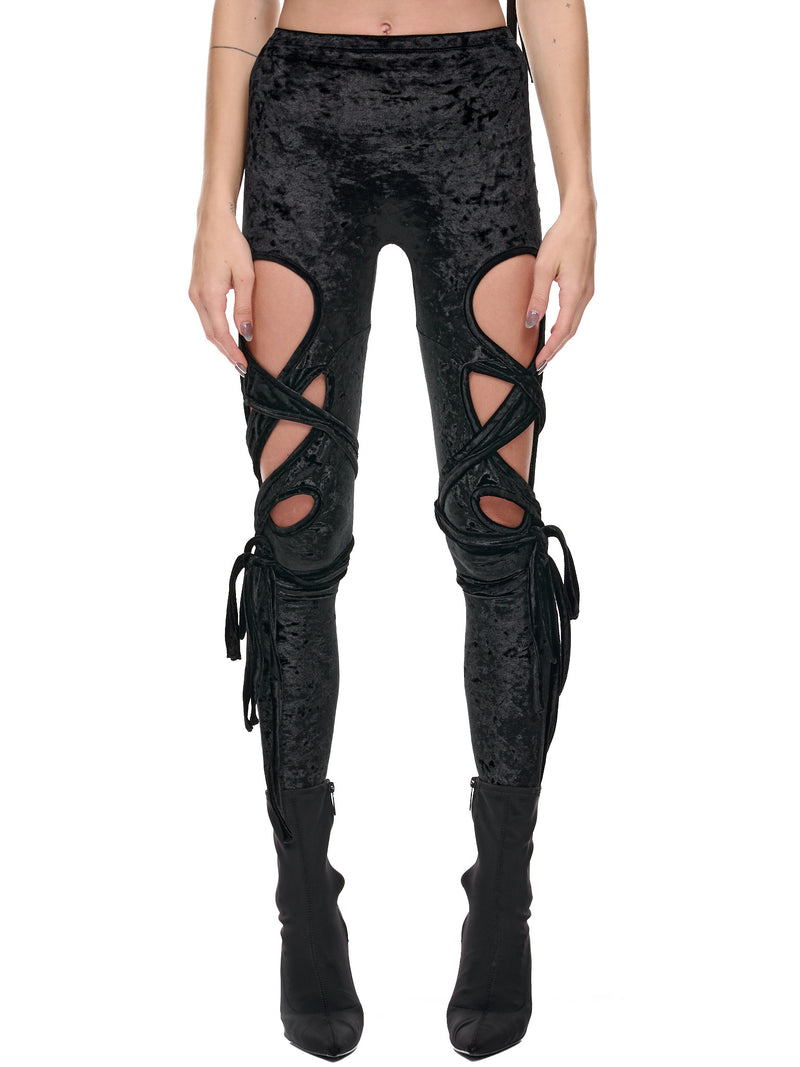 Velvet Wrap Leggings (0403001-BLACK)