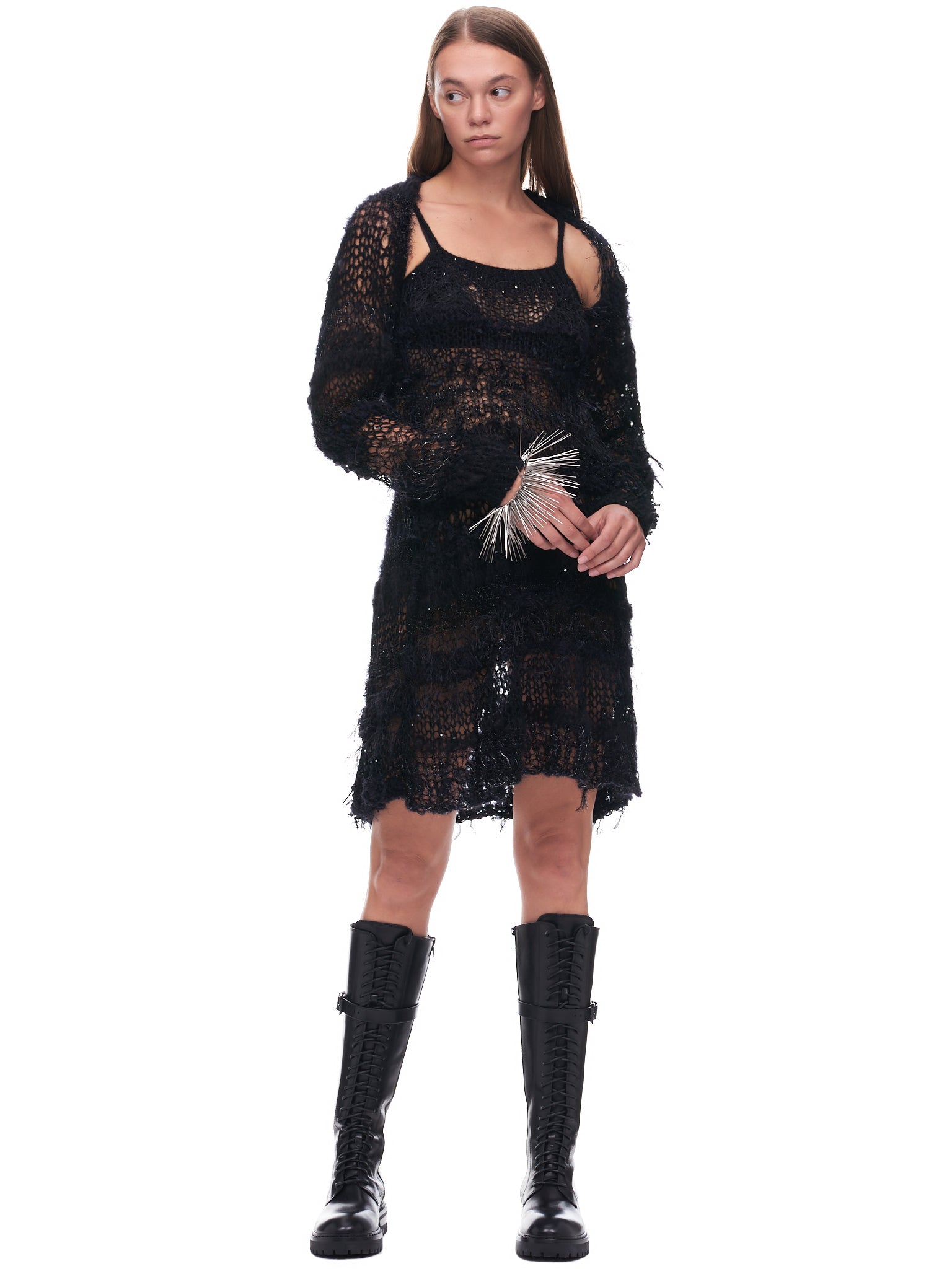 Mohair Knit Dress (F2248-BLACK)