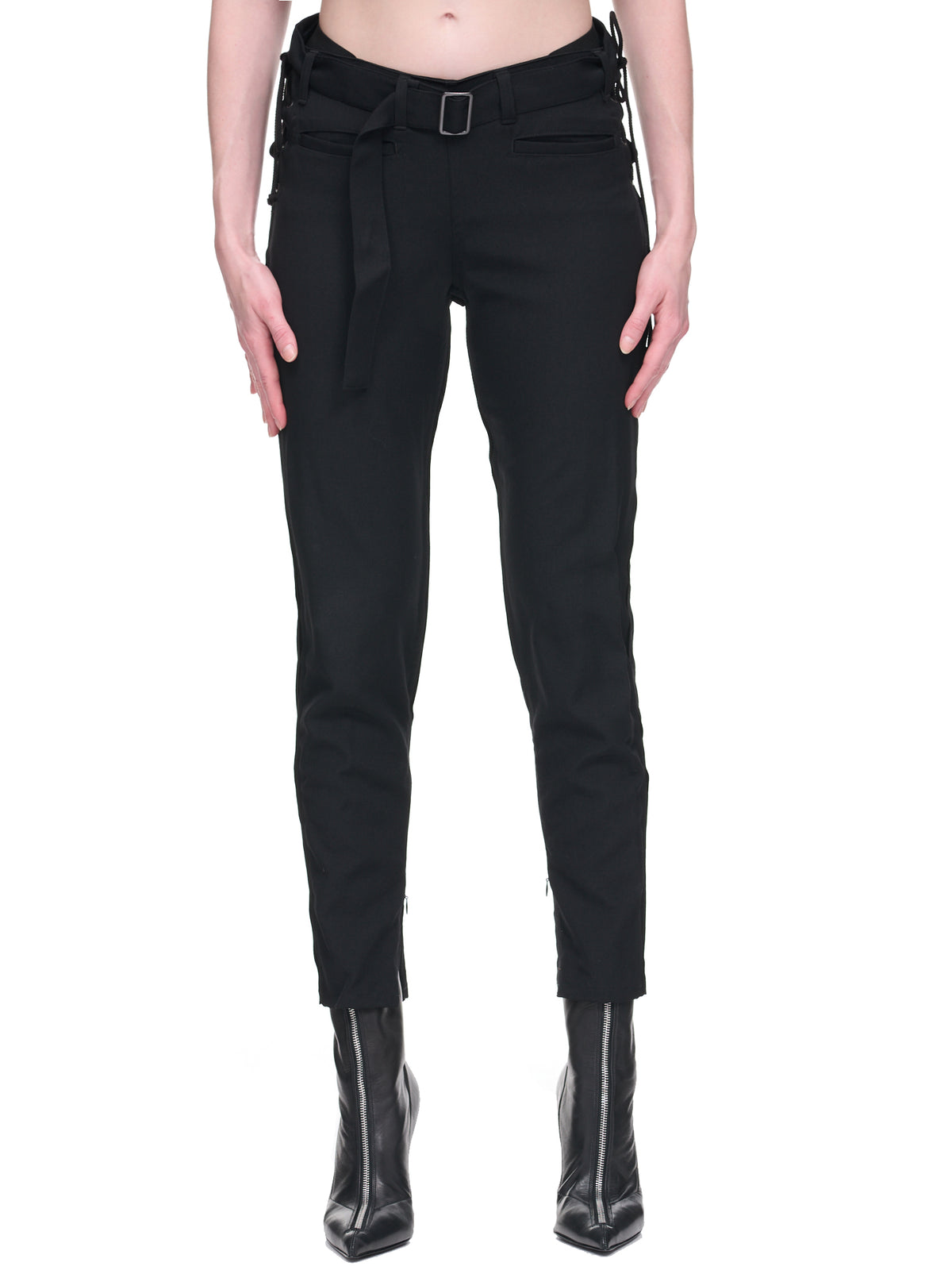Lace-Up Trousers (FE-P10-100-1-BLACK)