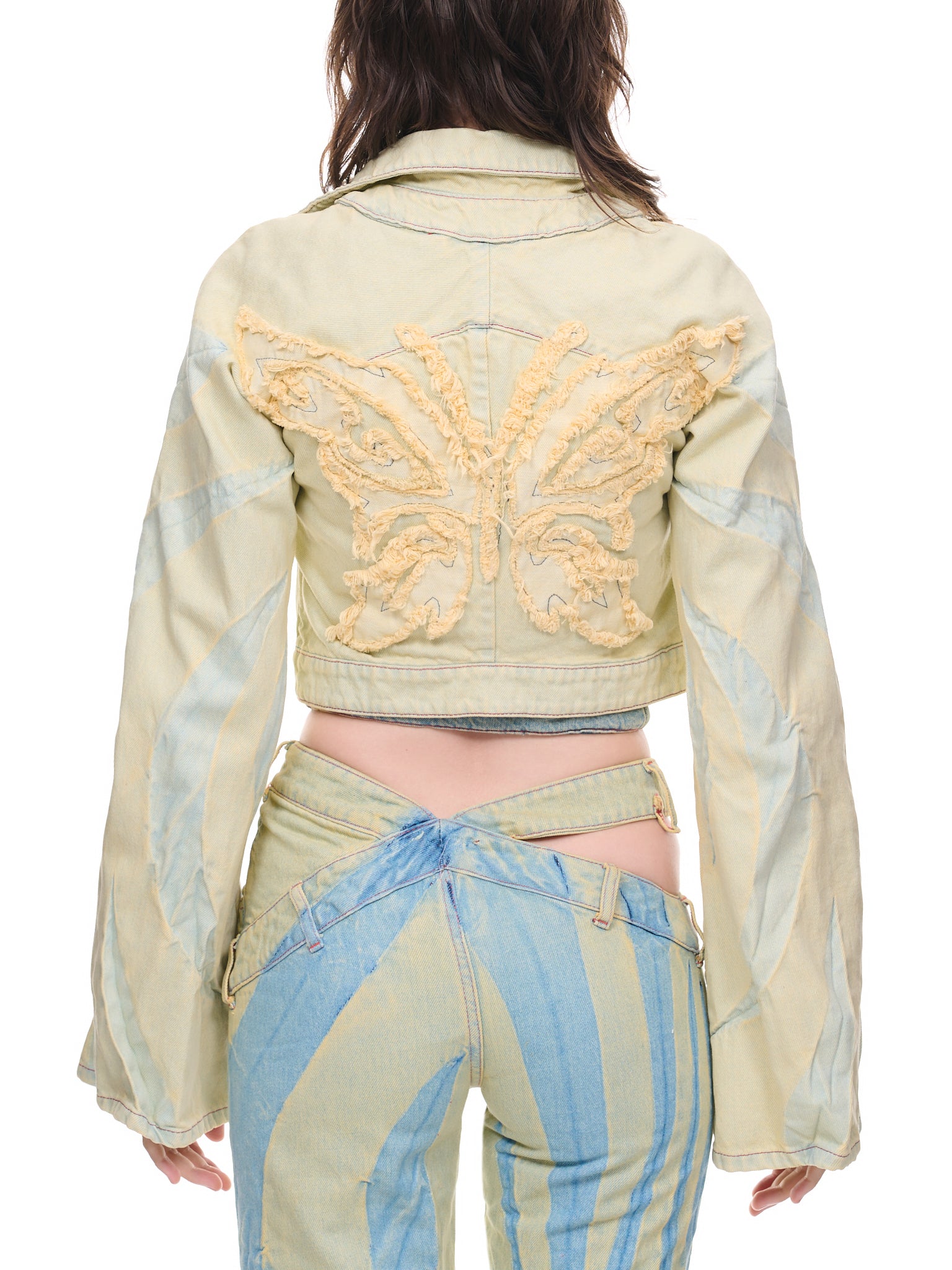 Butterfly Denim Jacket (101X-DUSTY-YELLOW)