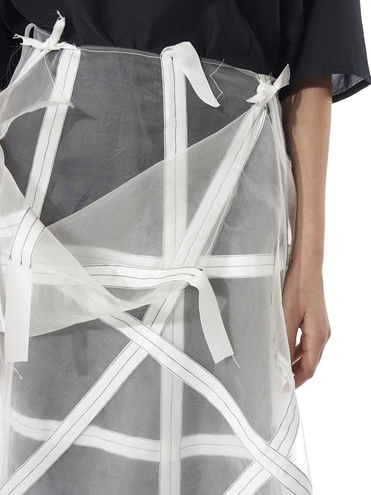 Silk Organza Wrap Skirt (THE ACROBAT WHITE)