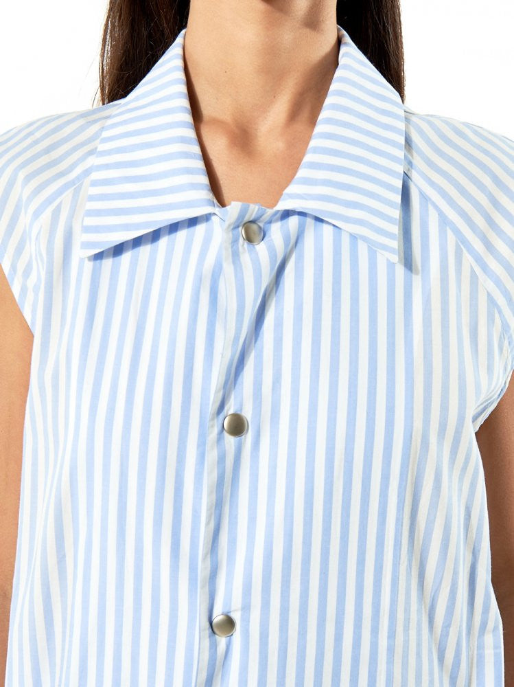| H.Lorenzo|Belted Sleeveless Dress (17120104-01 BLUE-WHITE STRIPE), M / BLWTS | H.Lorenzo|Belted Sleeveless Dress (17120104-01 BLUE-WHITE STRIPE), M / BLWTS