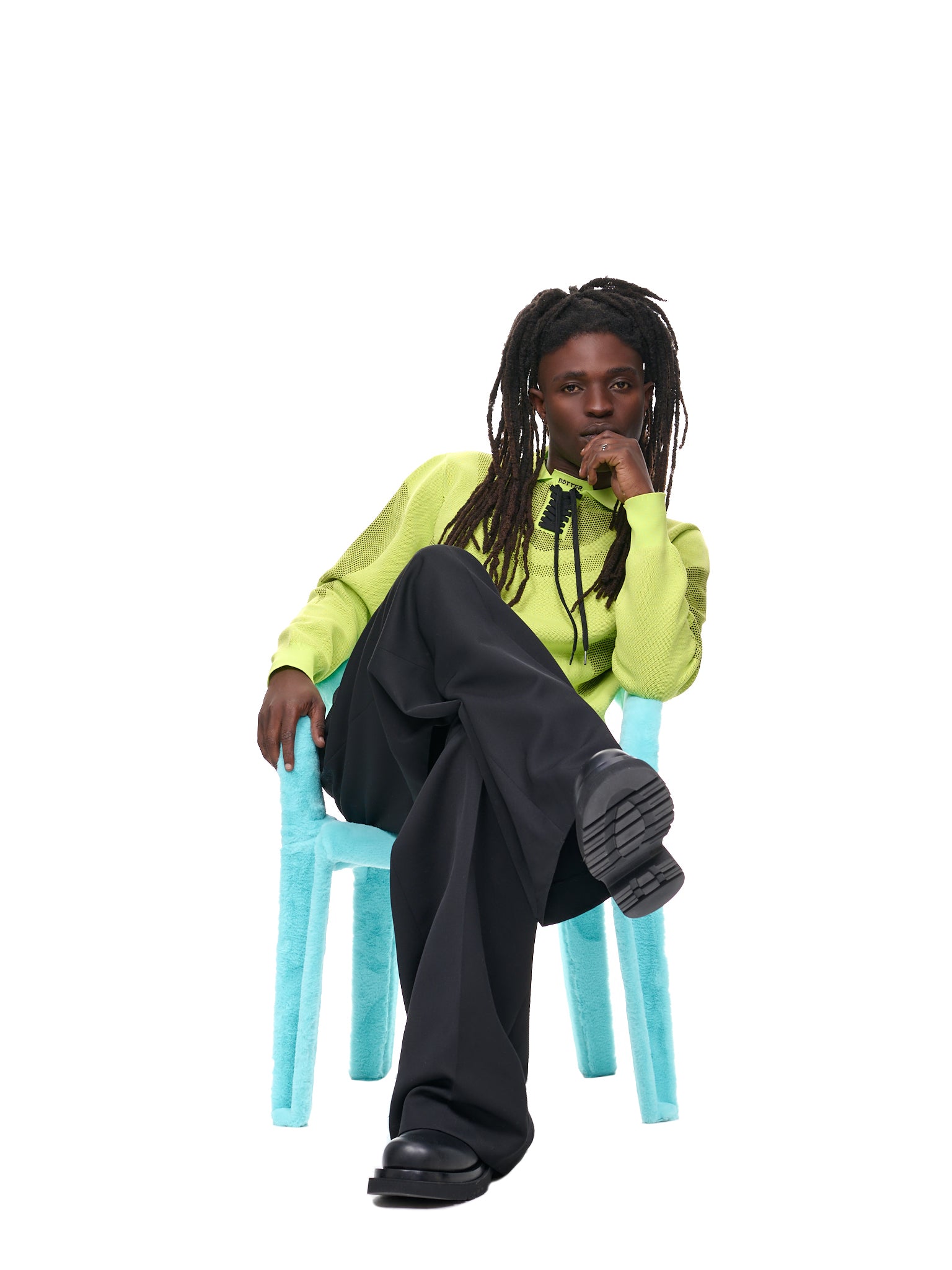 Eco-Fur Chair (F01-03-A009-TURQUOISE)