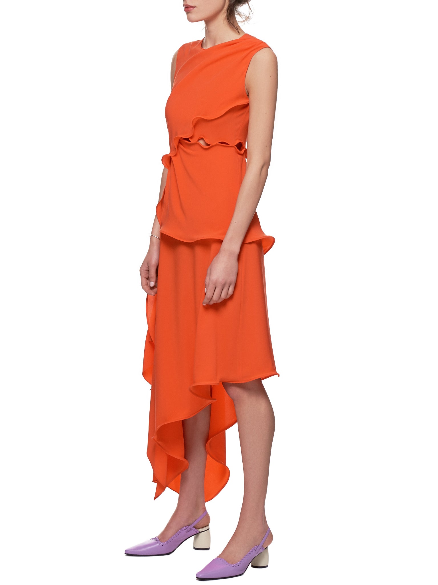 Asymmetrical Dress (11SP5142-BLOOD-ORANGE)