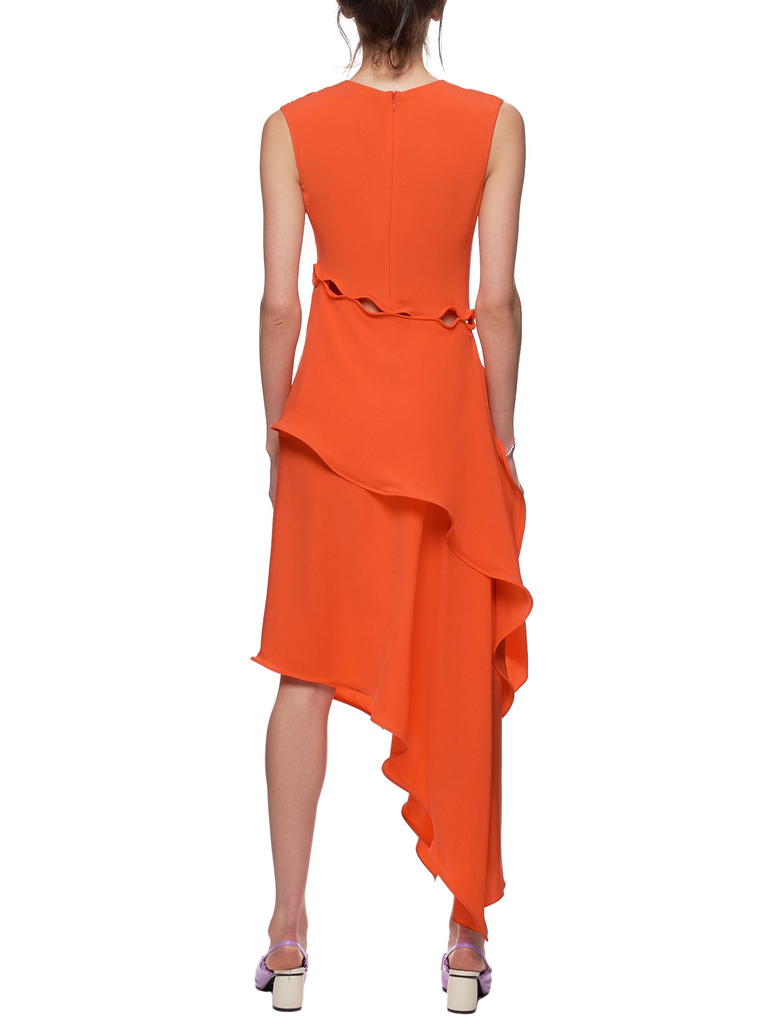 Asymmetrical Dress (11SP5142-BLOOD-ORANGE)
