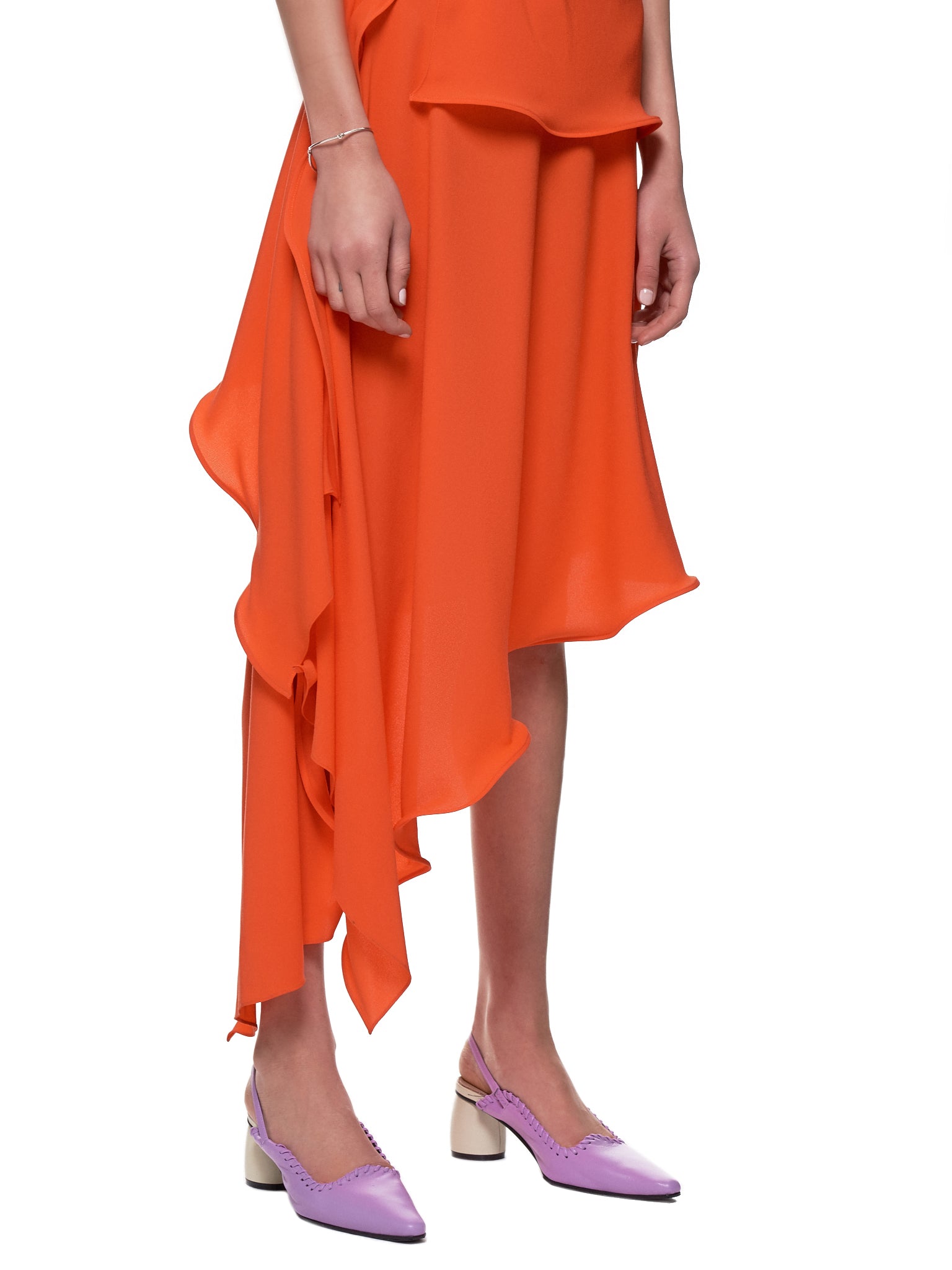 Asymmetrical Dress (11SP5142-BLOOD-ORANGE)