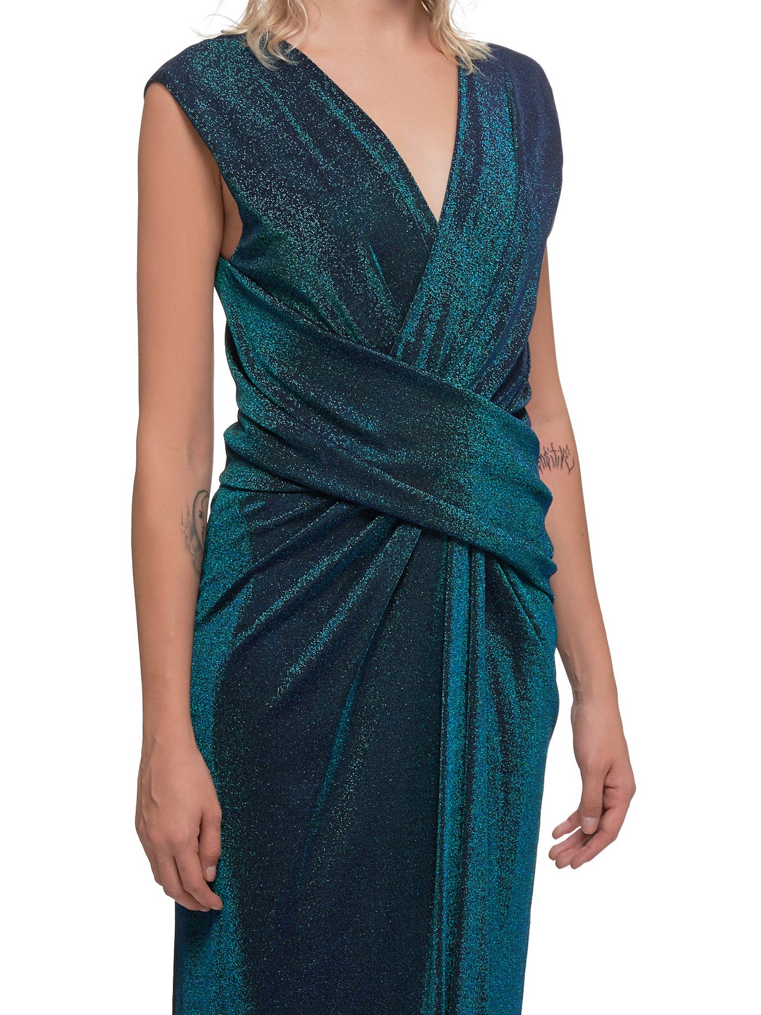 sies marjan silk dress Sies Marjan Quincy Wrapped Dress in Yellow