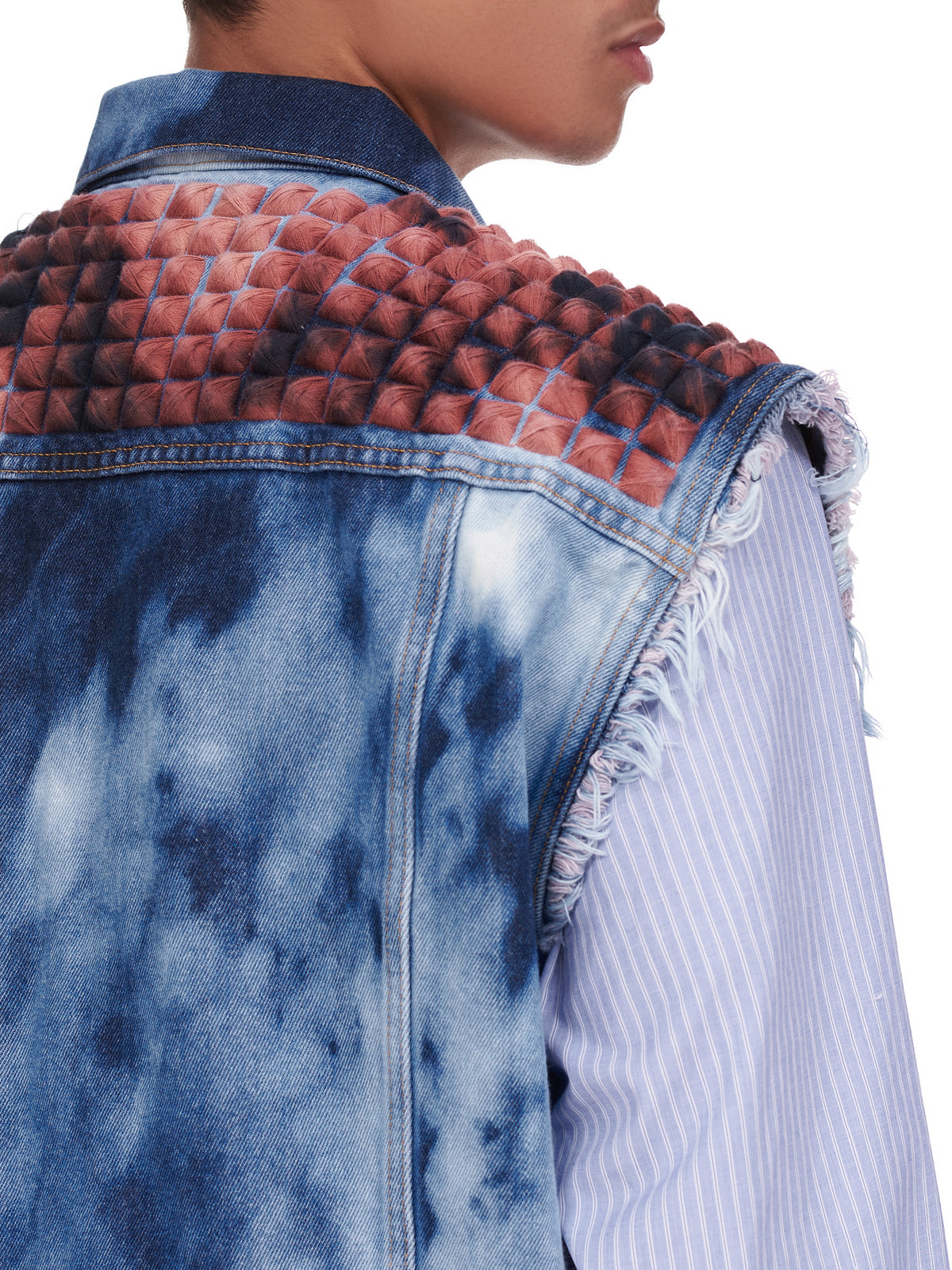 Doublet Recycled Punk Denim Vest | H. Lorenzo - detail 