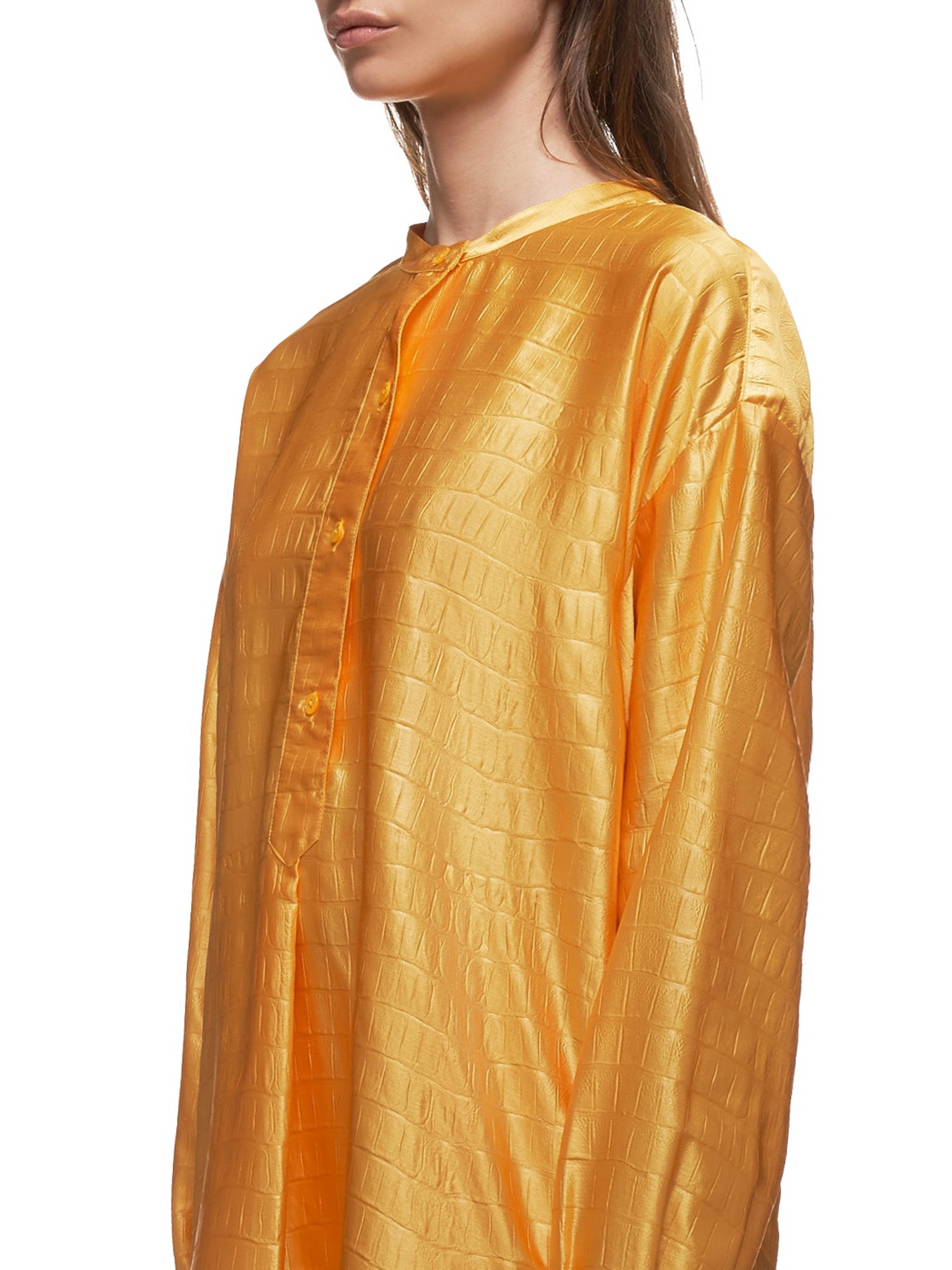 Tunic (16IA3108-APRICOT) Satin Azra Shirt Embossed