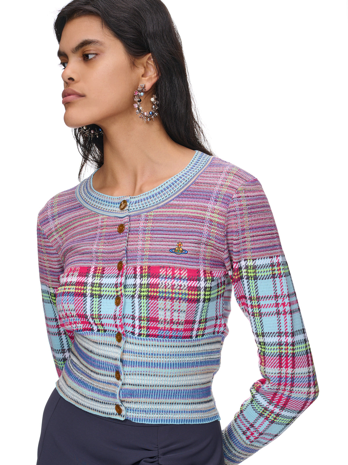 Macandy Tartan Knit Cardigan (1803001U-K001J-RG-O207-MACANDY)