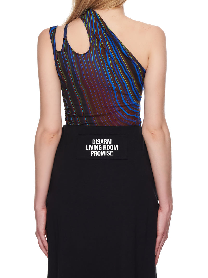 Mugler Printed Asymmetric Bodysuit | H. Lorenzo - back