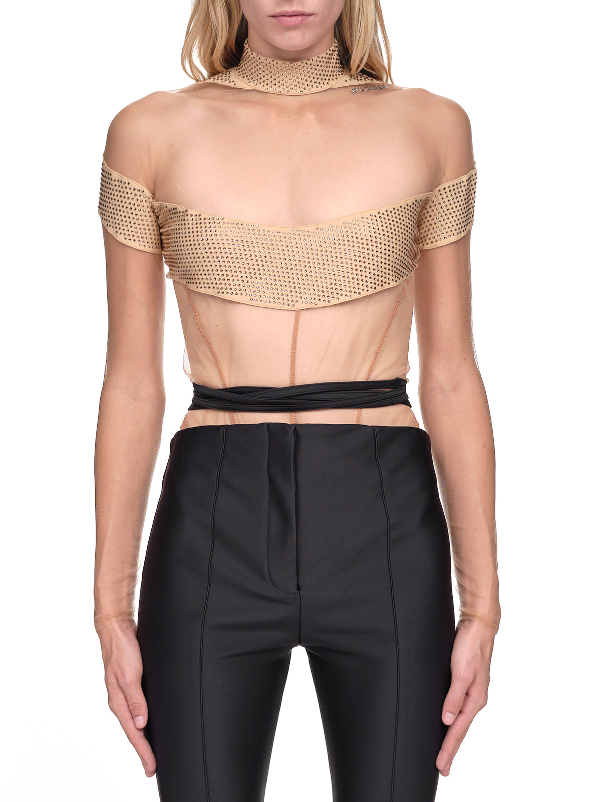 Mugler Illusion Neckline Bodysuit | H.Lorenzo - front