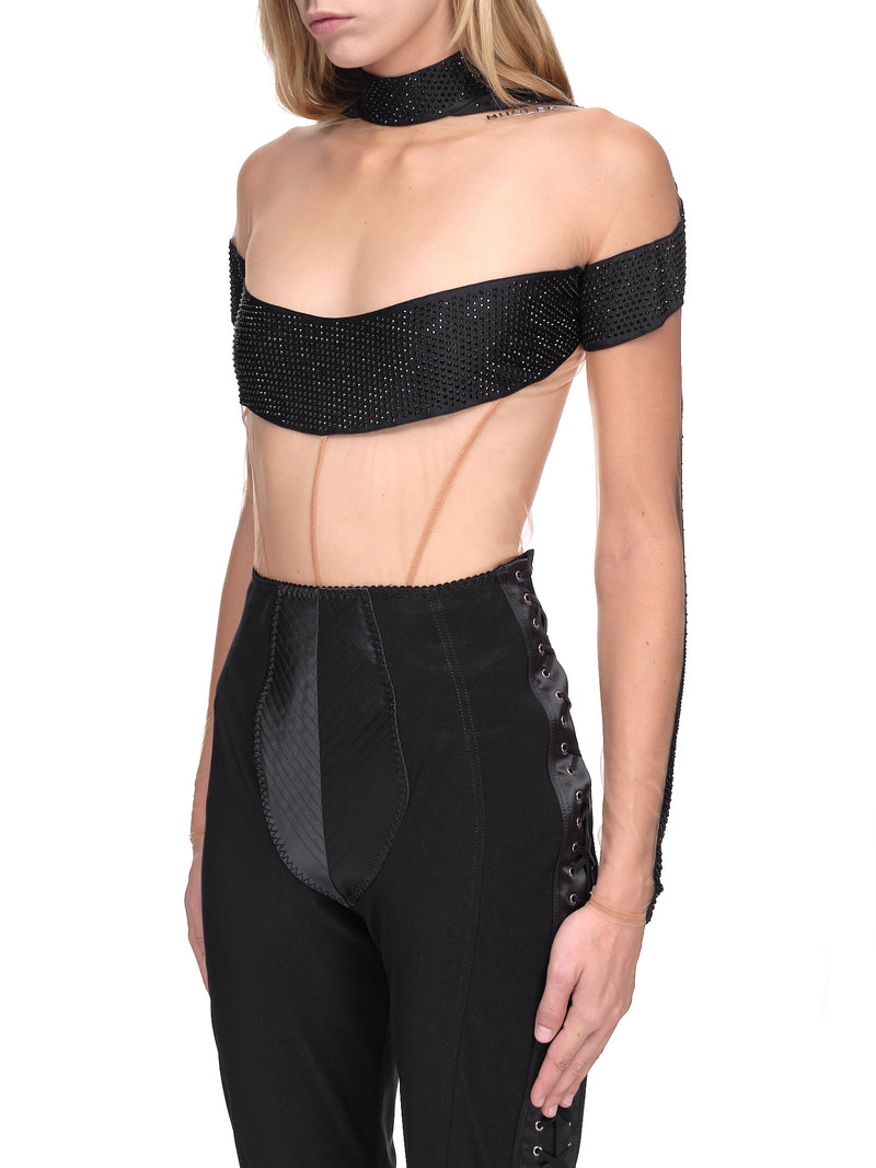 Mugler Illusion Neckline Bodysuit | H.Lorenzo - side