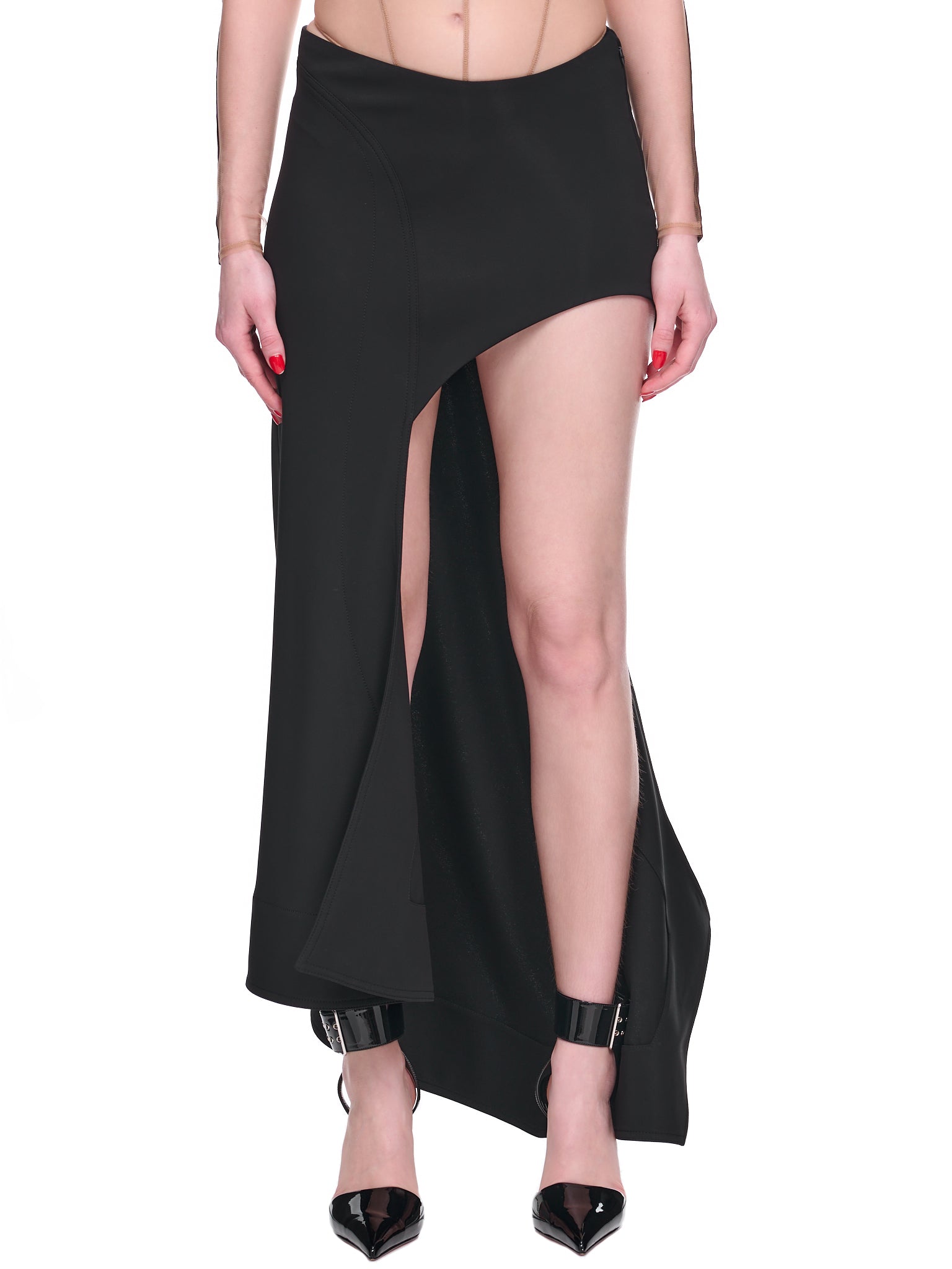 Asymmetric Fluid Skirt (1JU0501680-1999-BLACK)