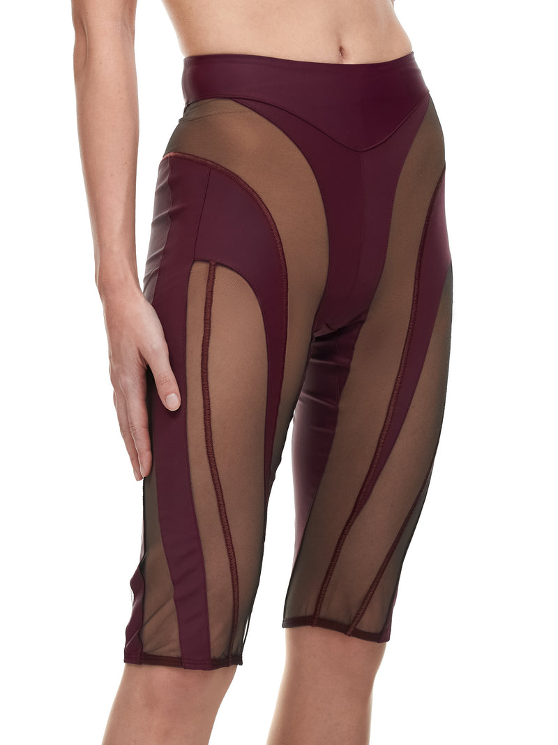Mugler Sheer Panel Spiral Shorts | H. Lorenzo - detail 