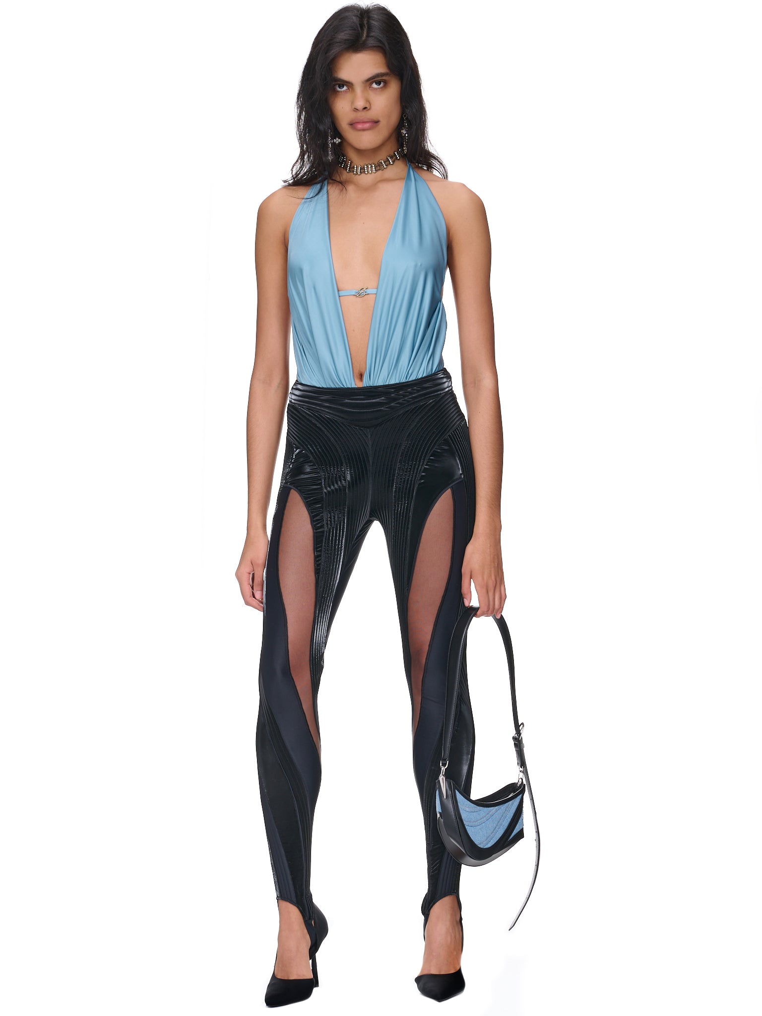 Draped Halter Bodysuit (4C003A-N0960-AGATA)