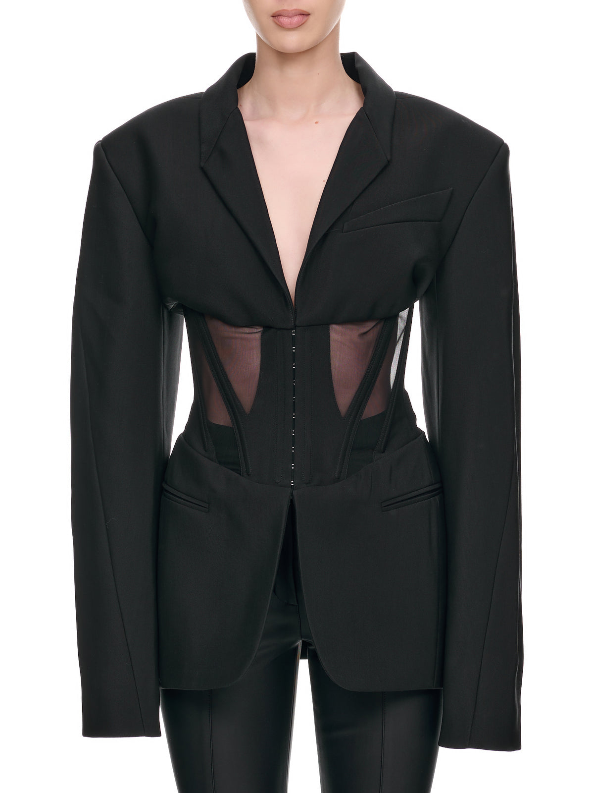 Corseted Jacket (1VE0370182-B1999-BLACK-BIMATER)