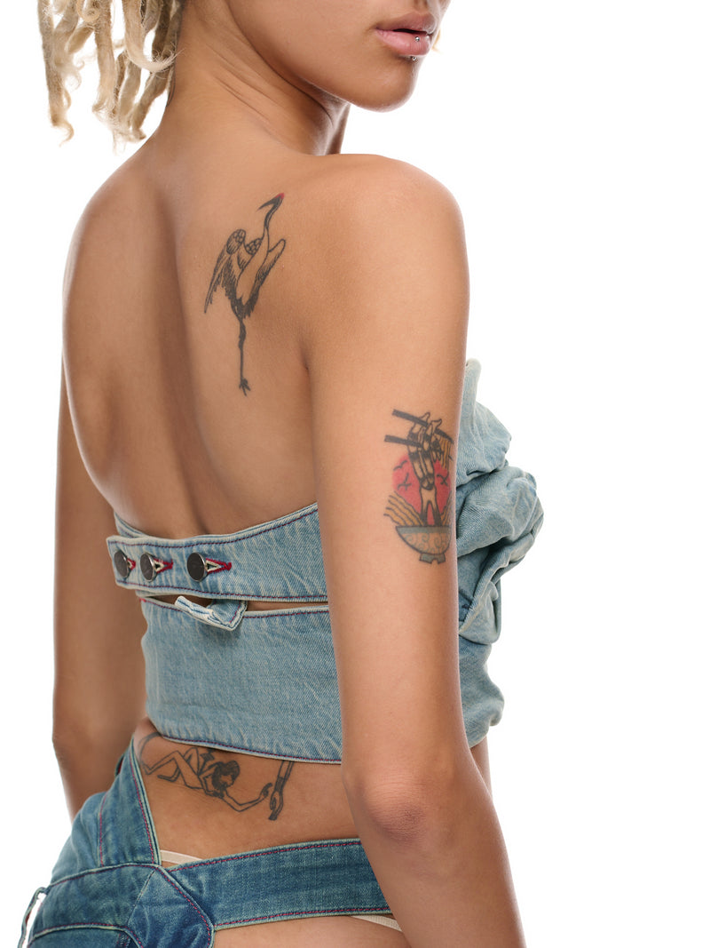 Denim Rose Top (204B-DUSTY-BLUE)