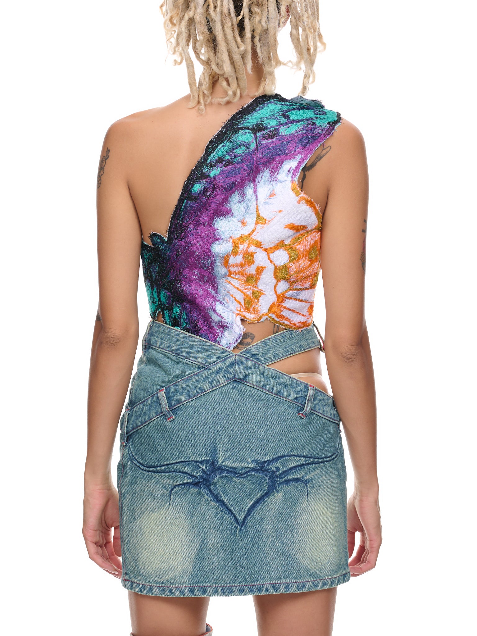 Embroidered Butterfly Top (205F-FOGGY-SUNRISE)