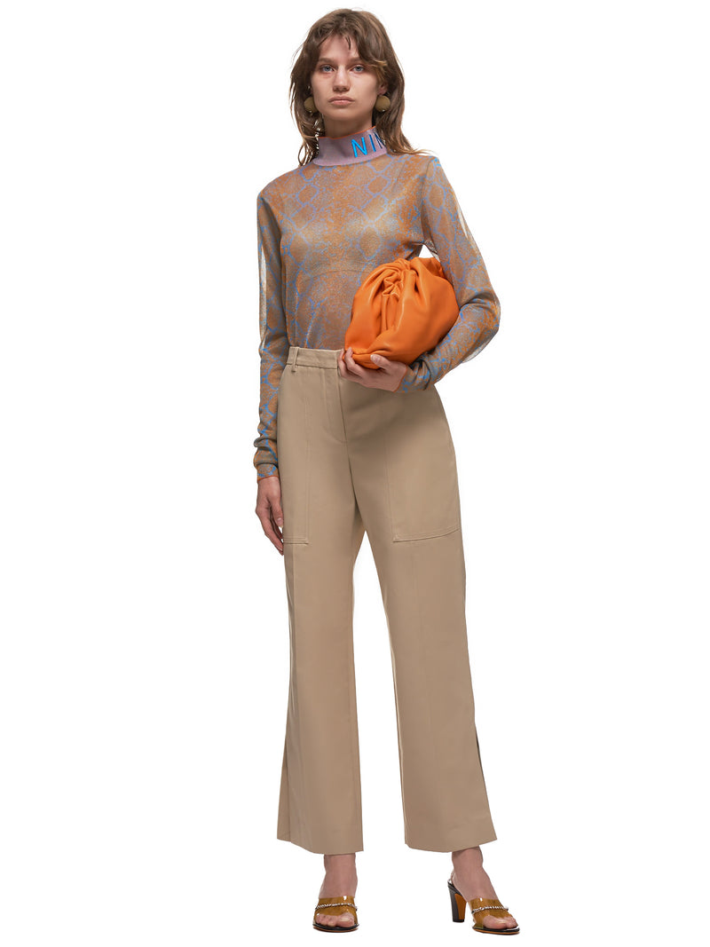 Vented Flare Trousers (20ECPA017CO0916-KHAKI)