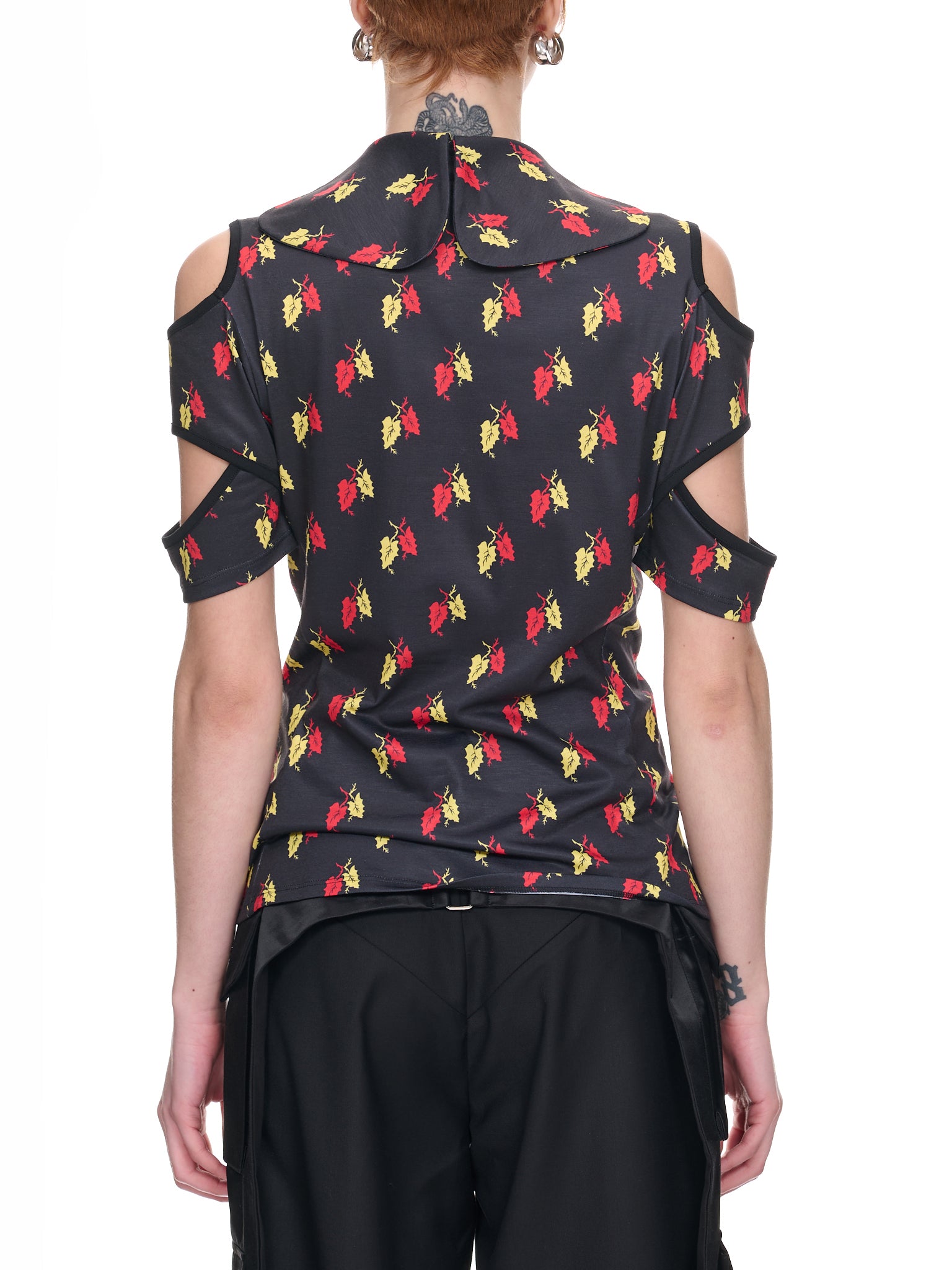AIREI tonal-patterned cotton shirt - Black