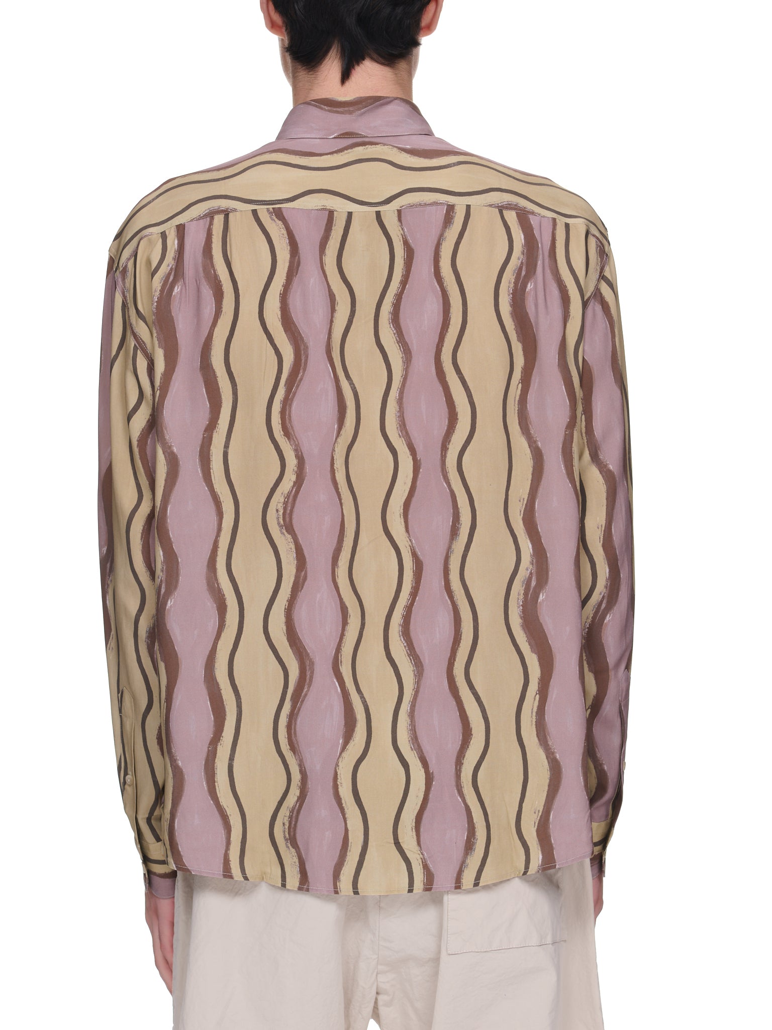La Chemise Simon (216SH001-1002-PRINT-BROWN-WAVE)