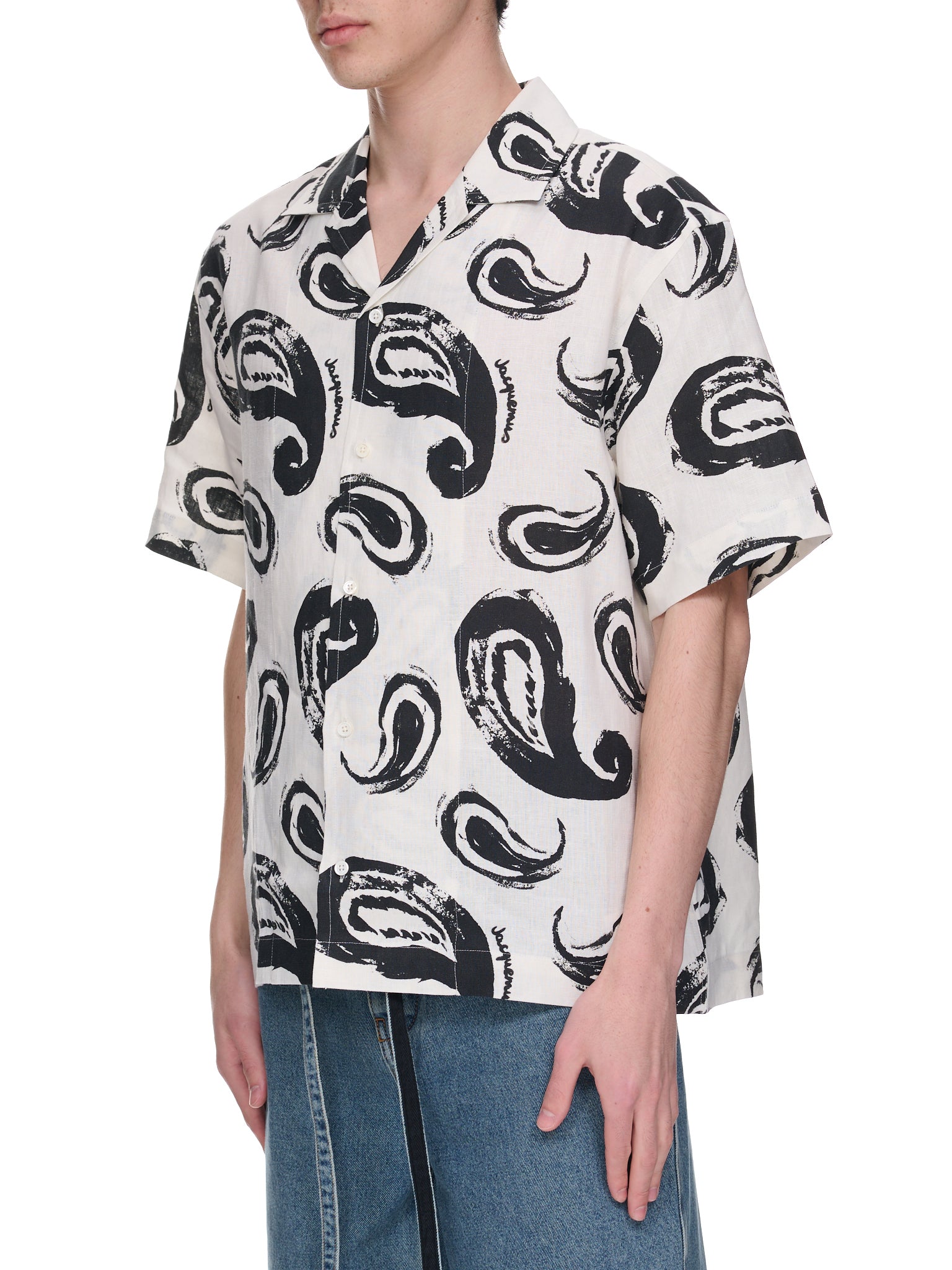 La Chemise Jean (216SH201-1050-PRINT-WHITE-BLAC)
