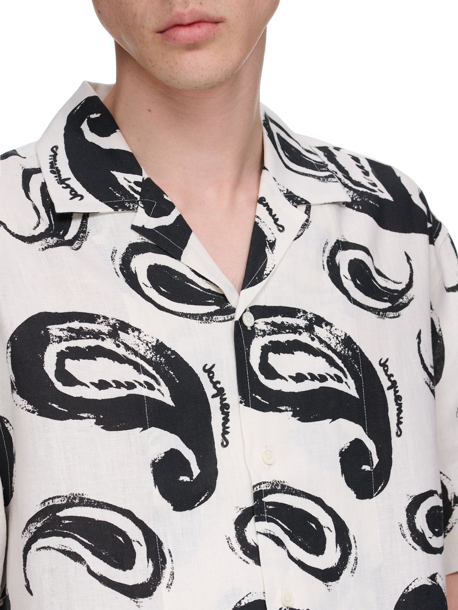 La Chemise Jean (216SH201-1050-PRINT-WHITE-BLAC)
