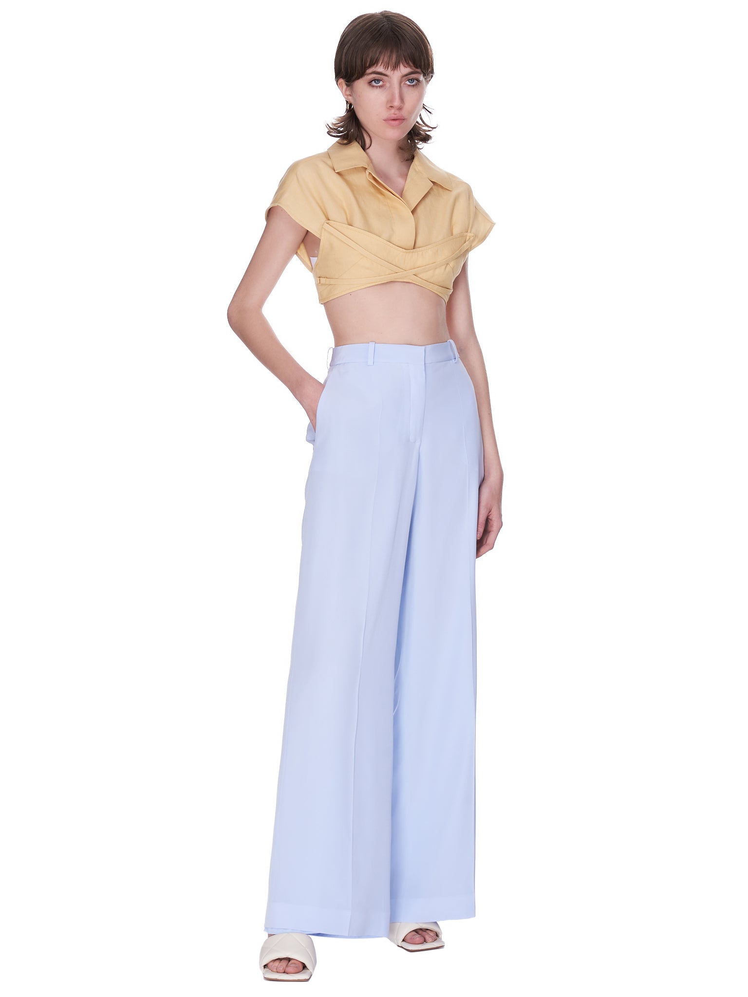 Silk Trousers (21ECPA002SE0801-LIGHT-ICY-BLUE)