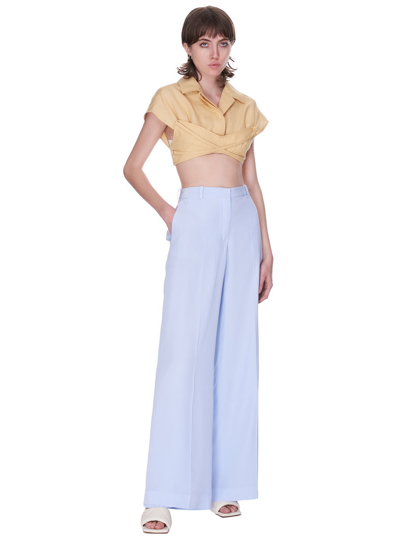 Silk Trousers (21ECPA002SE0801-LIGHT-ICY-BLUE)