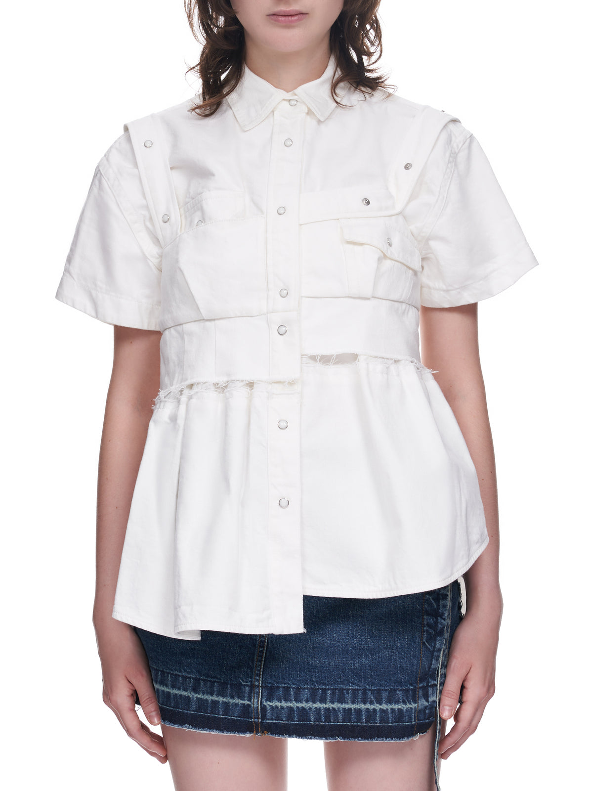 Asymmetric Button Up Shirt (22-06199-151-OFFWHITE)