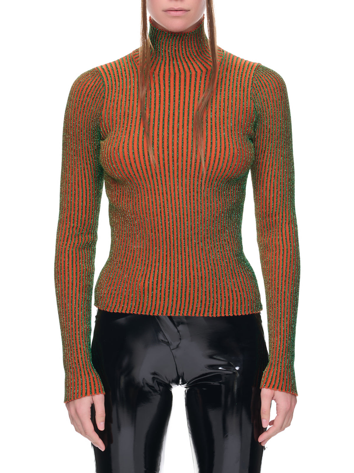 Orange Cyber Knit Top (22-09-U-PL021-M032-ORANGE-GREE)