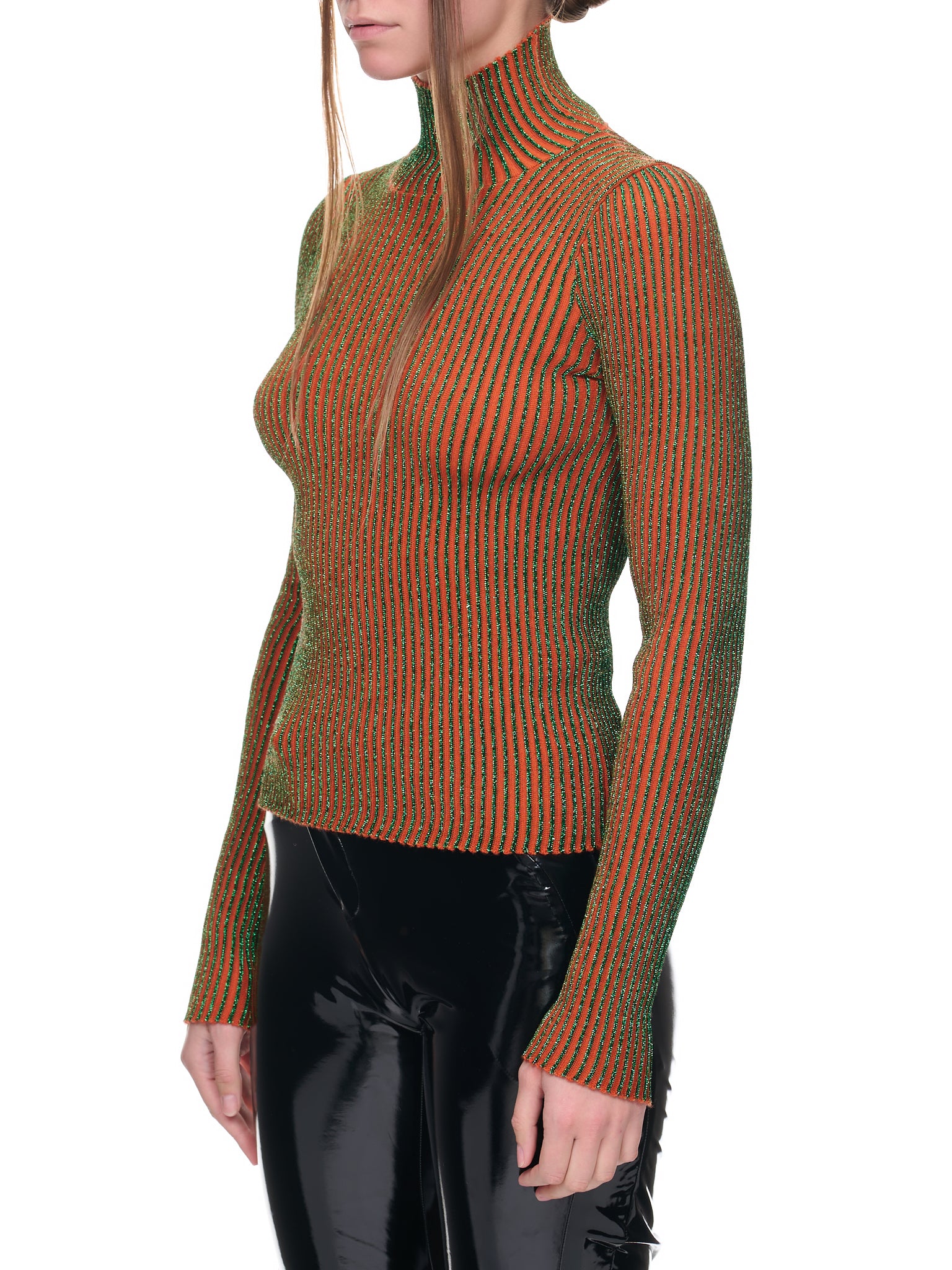 Orange Cyber Knit Top (22-09-U-PL021-M032-ORANGE-GREE)
