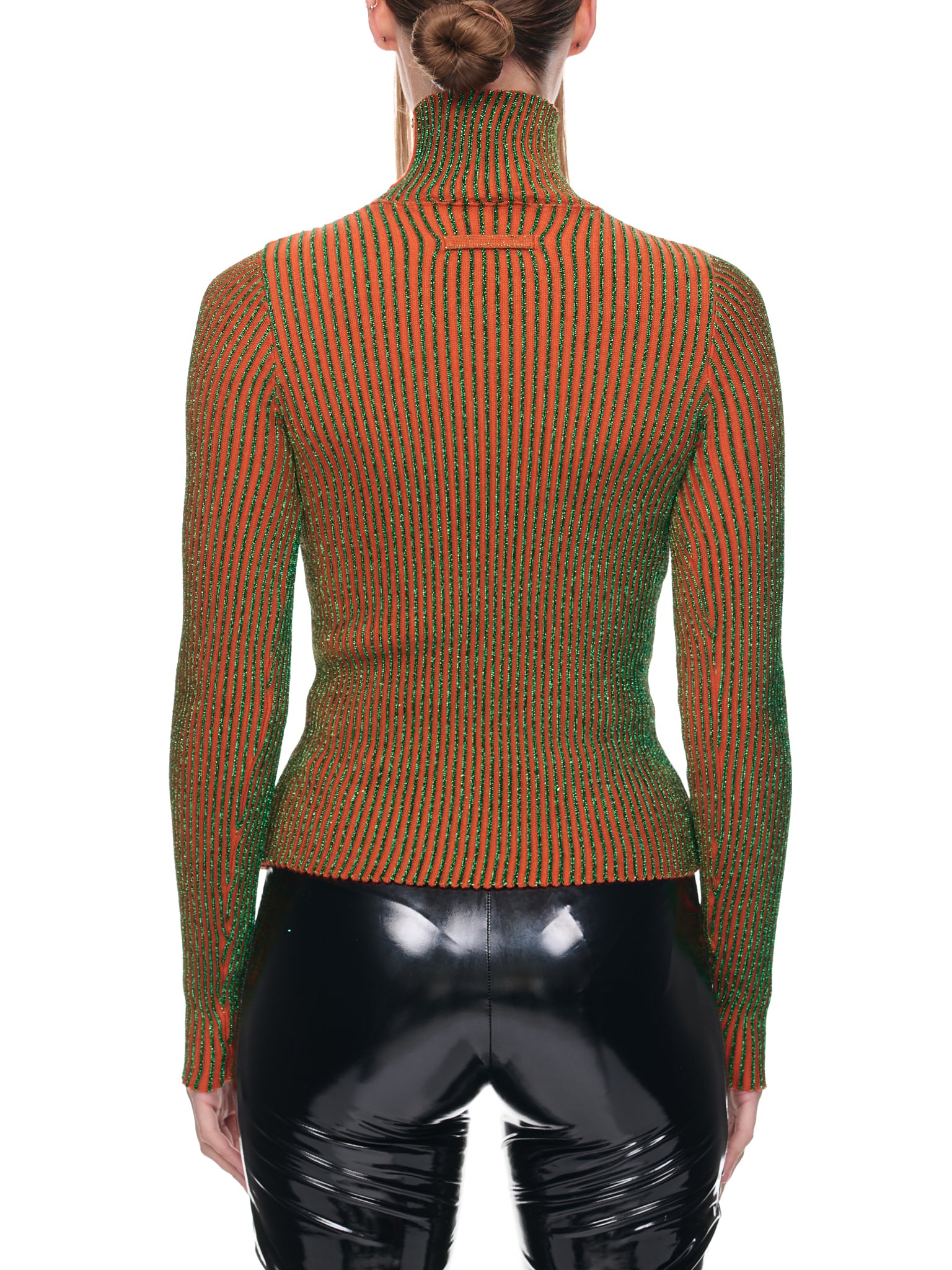 Orange Cyber Knit Top (22-09-U-PL021-M032-ORANGE-GREE)