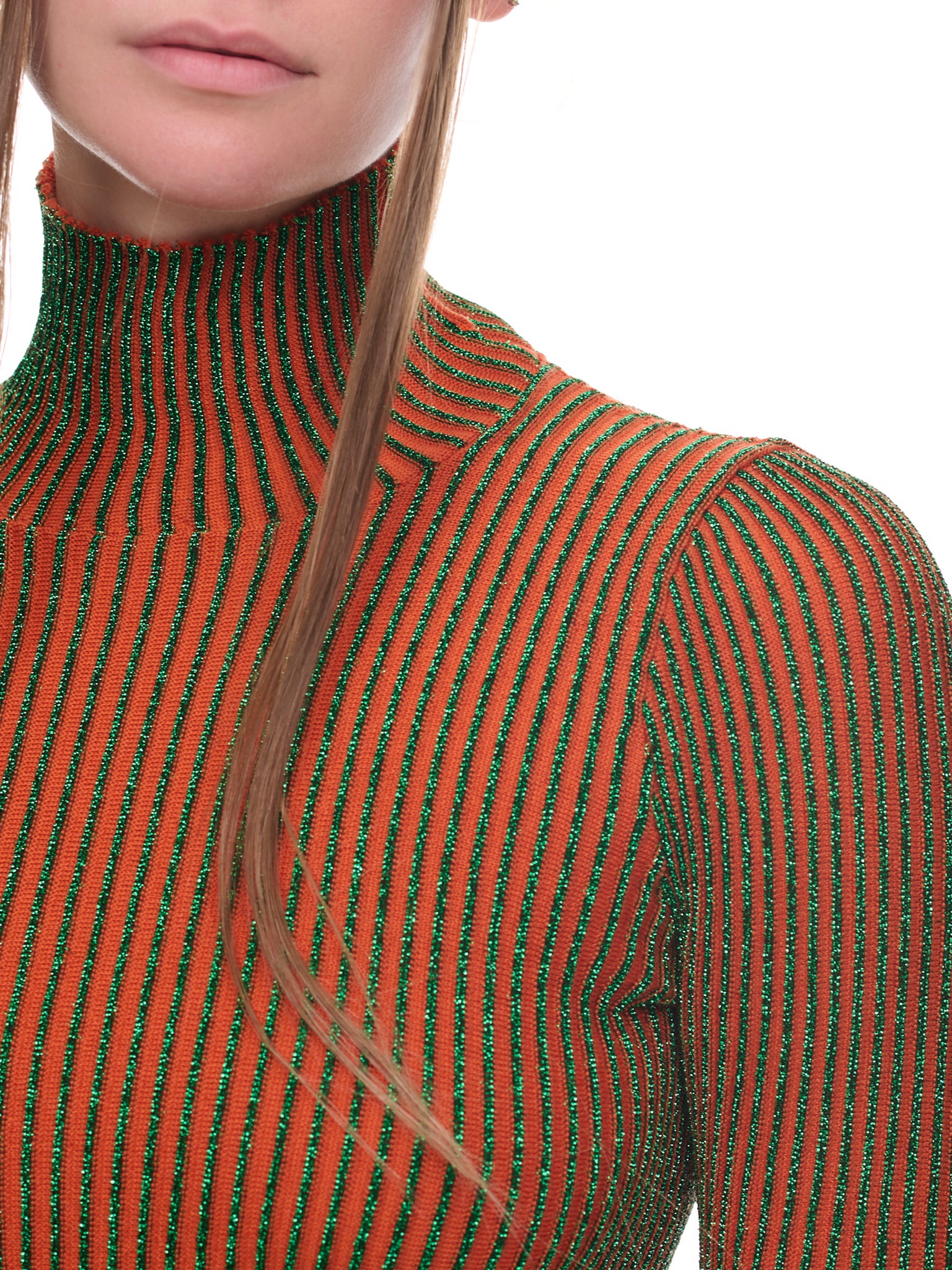 Orange Cyber Knit Top (22-09-U-PL021-M032-ORANGE-GREE)