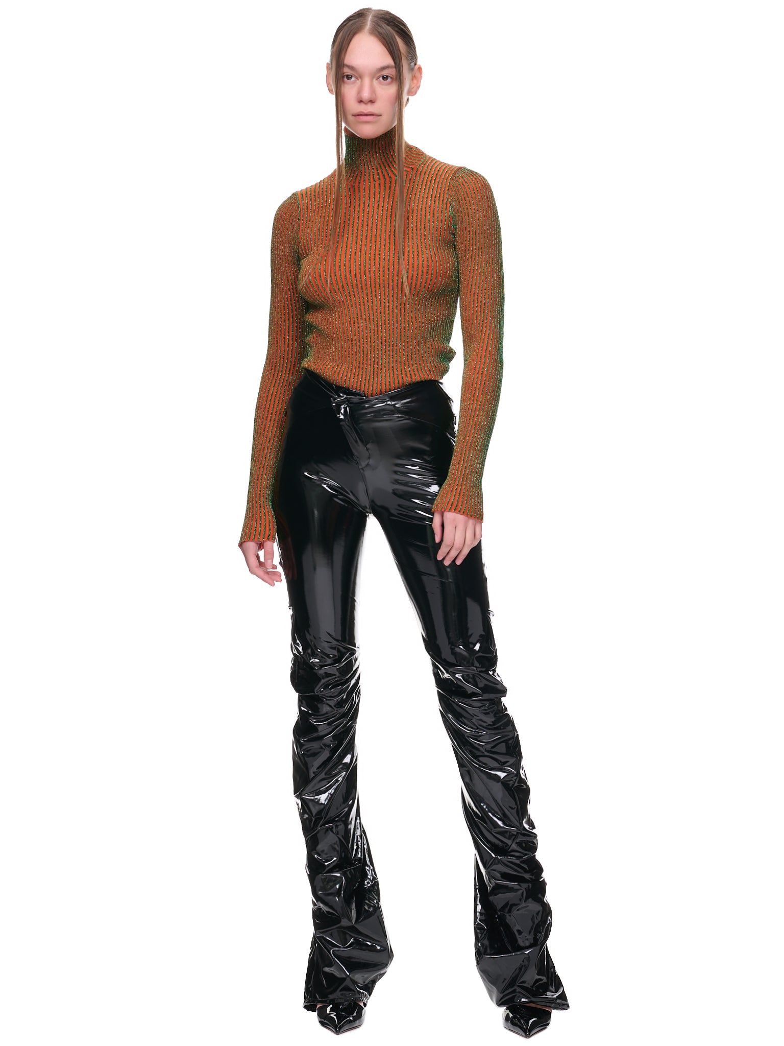 Orange Cyber Knit Top (22-09-U-PL021-M032-ORANGE-GREE)