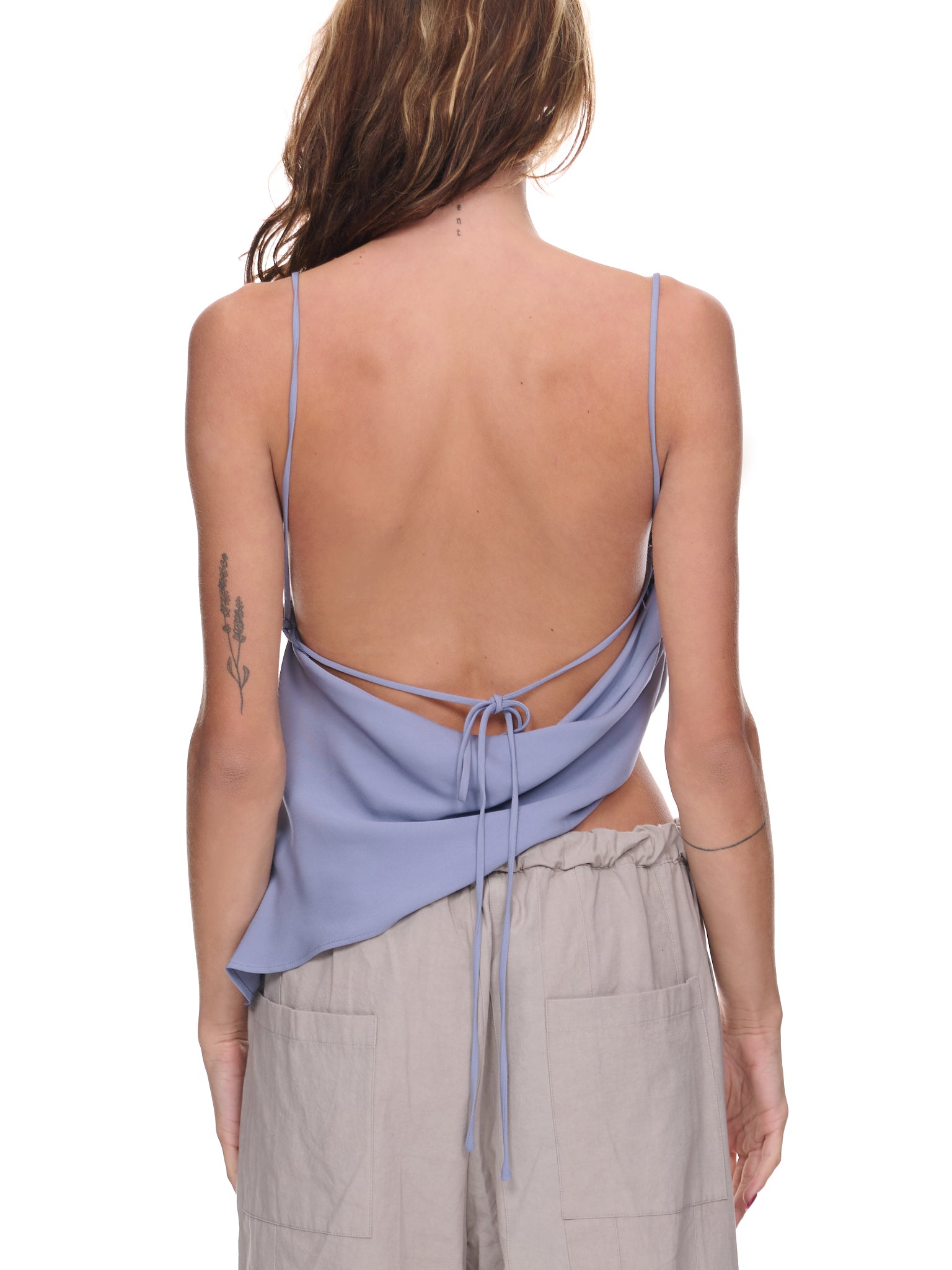 Cowl Draped Top (22041060-BLUE)