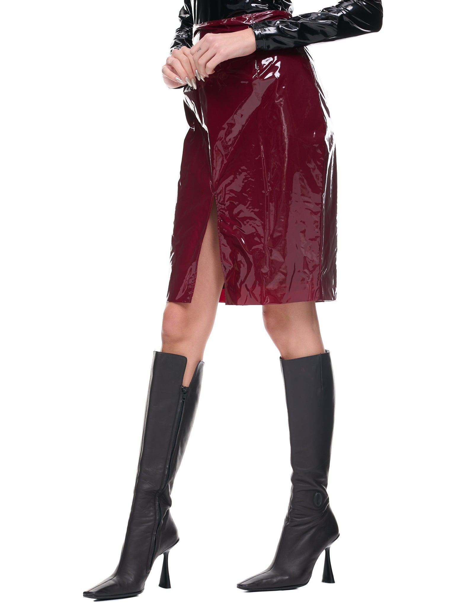 Split (222-W403-31002-BURGUNDY) Double Skirt