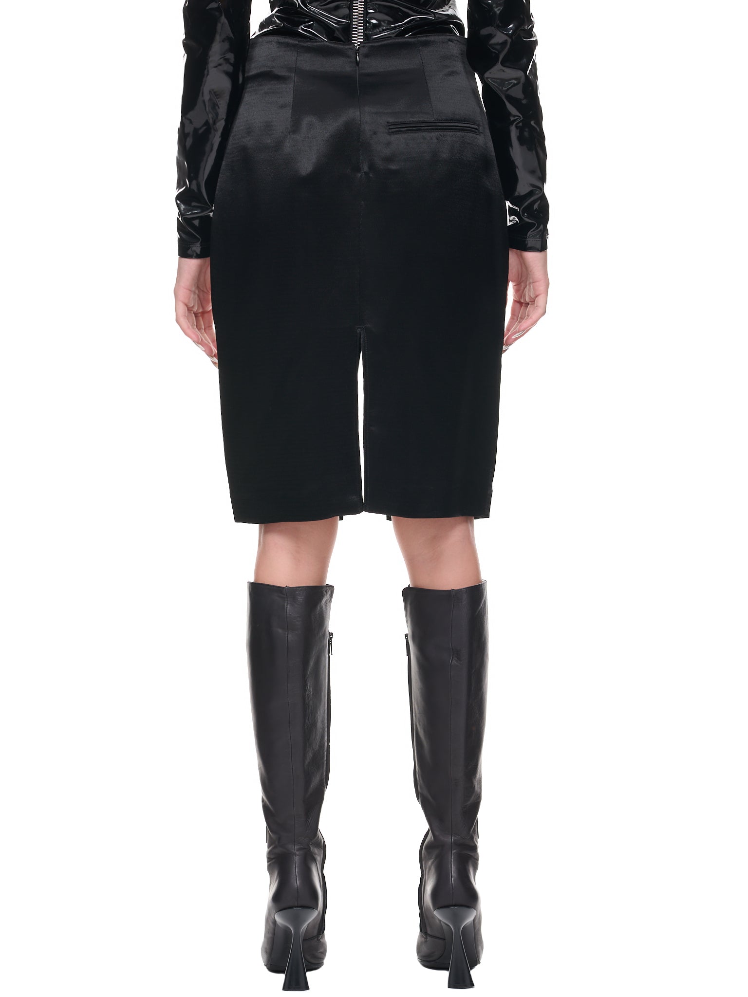 Double Split Skirt  (222-W403-32000-BLACK)