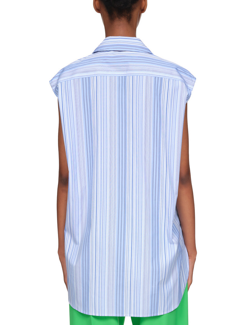 Sleeveless Criss-Cross Blouse (22ECTO037CO0991-M4149-BLUE)