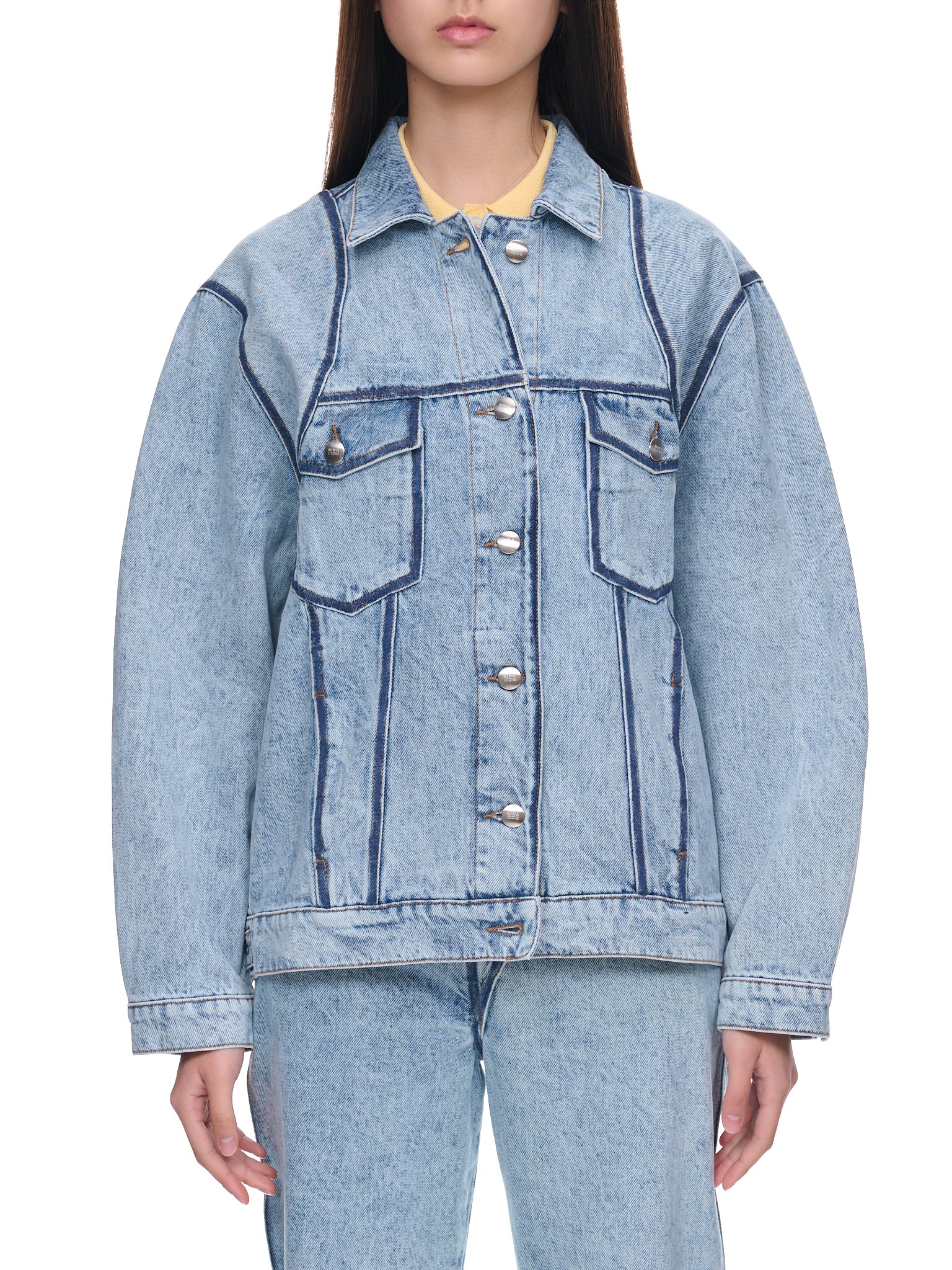 Washed Denim Jacket (22PDVE010CO0999-WASHED-OUT-DEN)