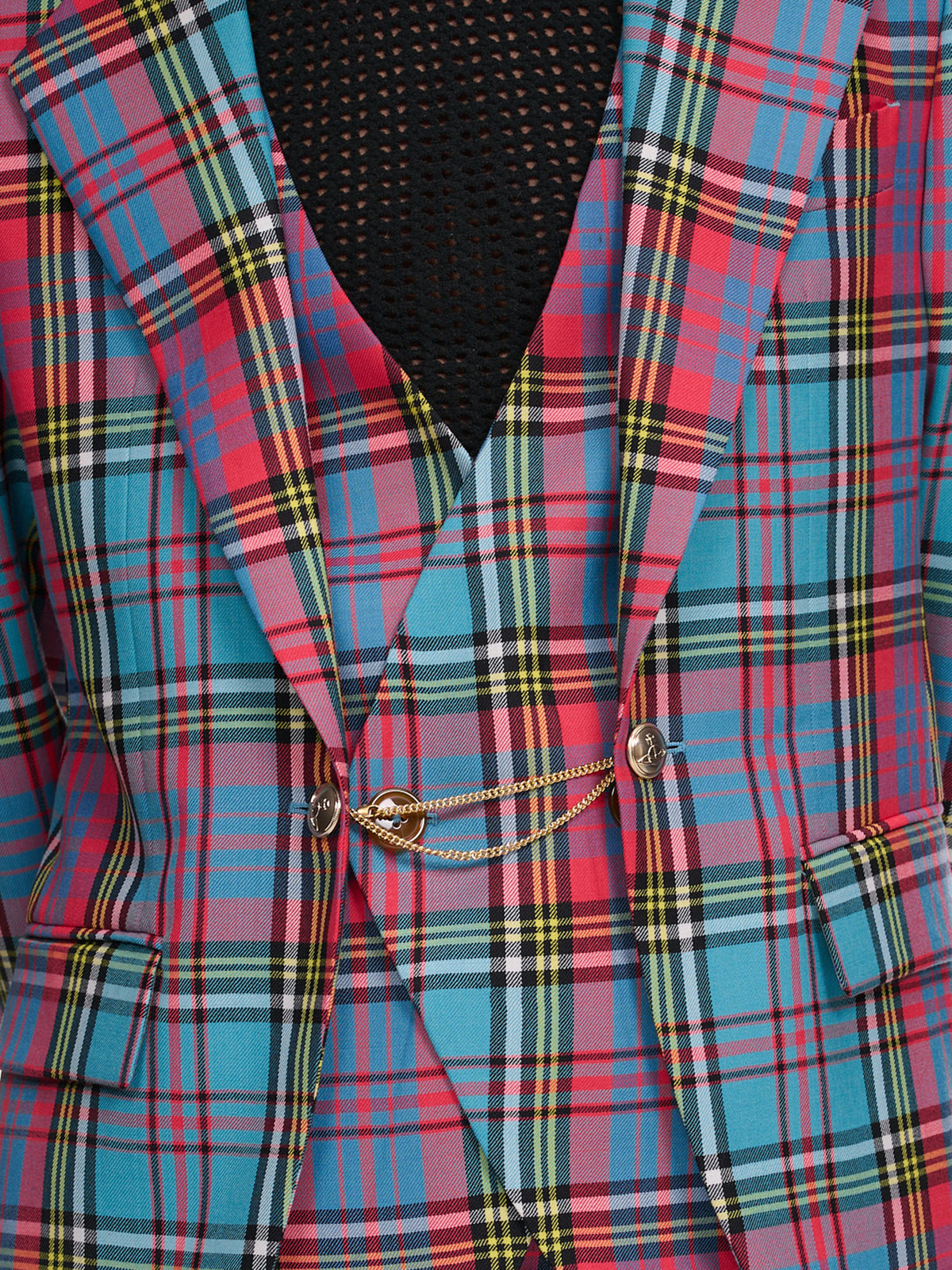 One Button Jacket (23010002-W00H6-LR-G201-PLAID)
