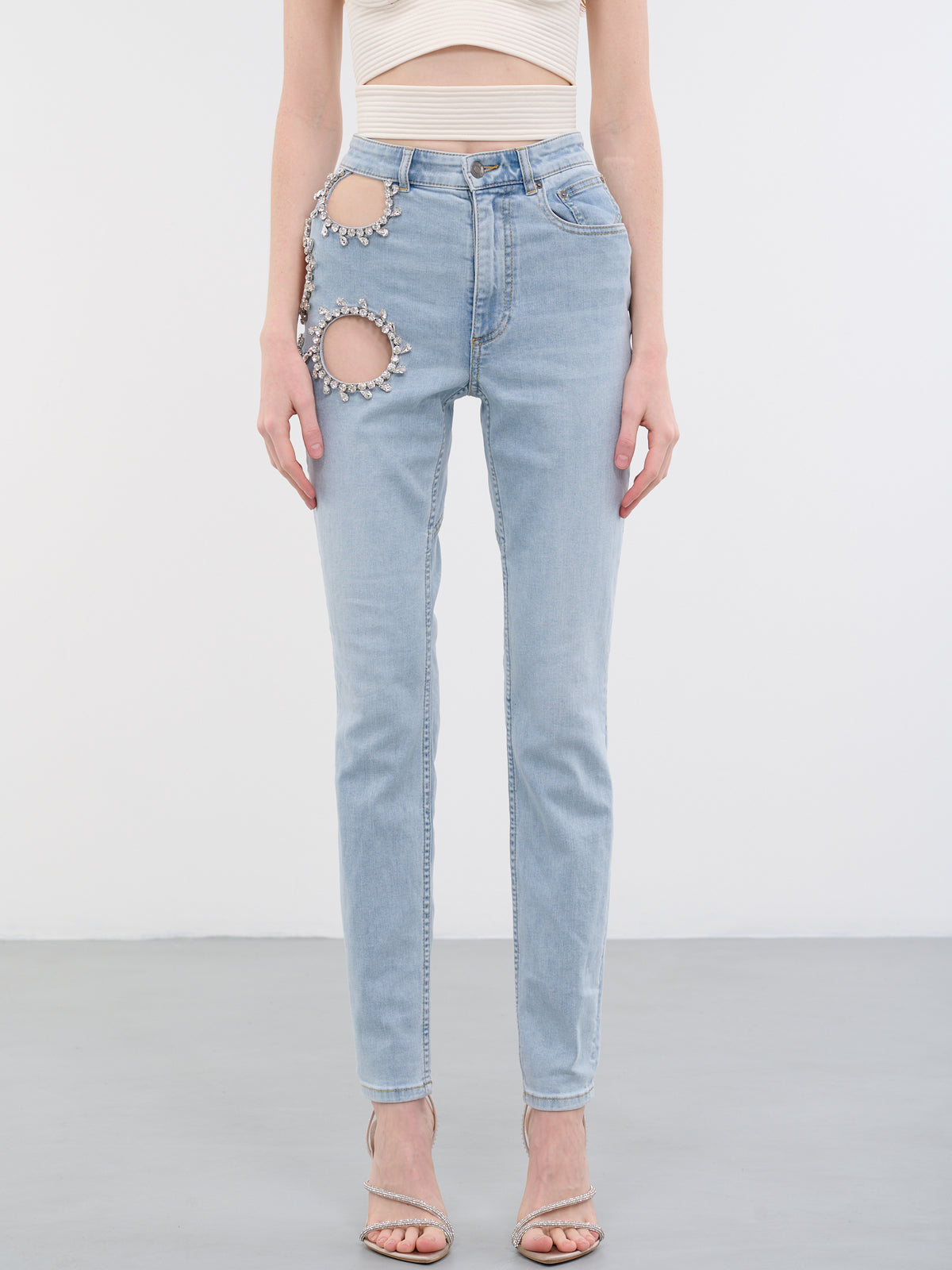 Crystal Grape Cut-Out Jeans (2302P44214-LIGHT-BLUE)