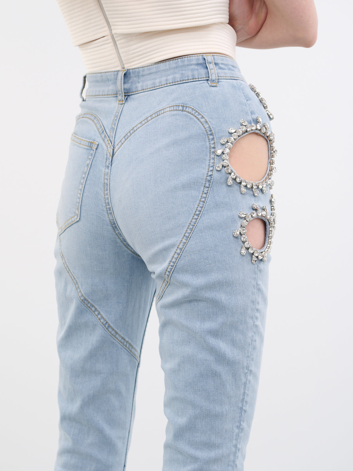 Crystal Grape Cut-Out Jeans (2302P44214-LIGHT-BLUE)