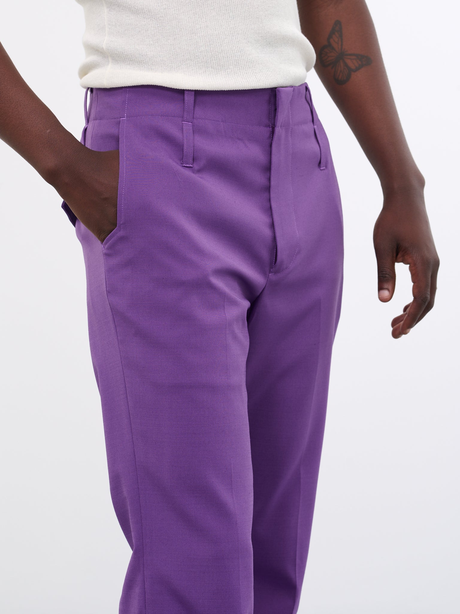 mens purple dress slacks Trouser 2025 Trousers Uk Men's Pants Trousers Flat Front PURPLE INDIGO CONCITOR 2 Front Concitor Men's Dress Pants Trousers